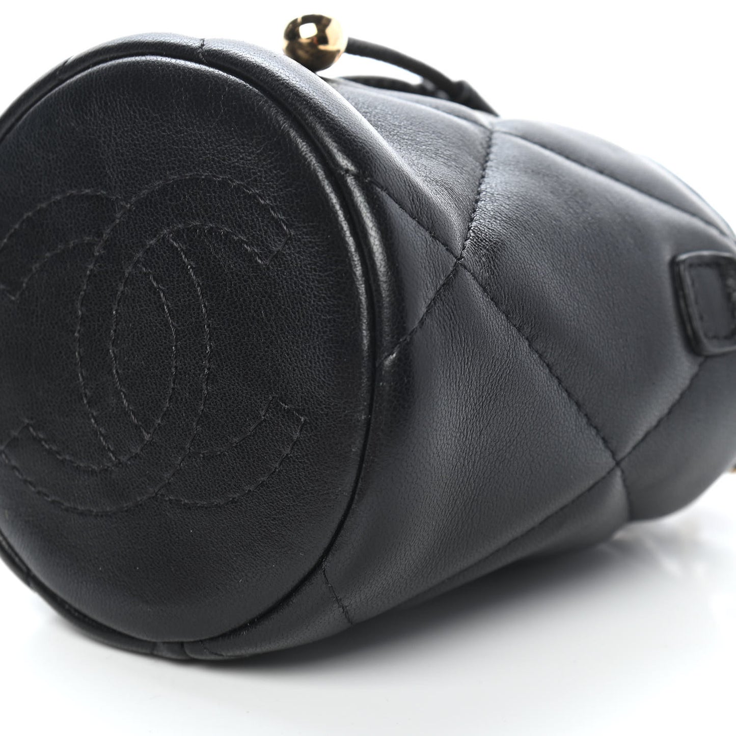 Calfskin Pillow Crush Clutch With Chain Black