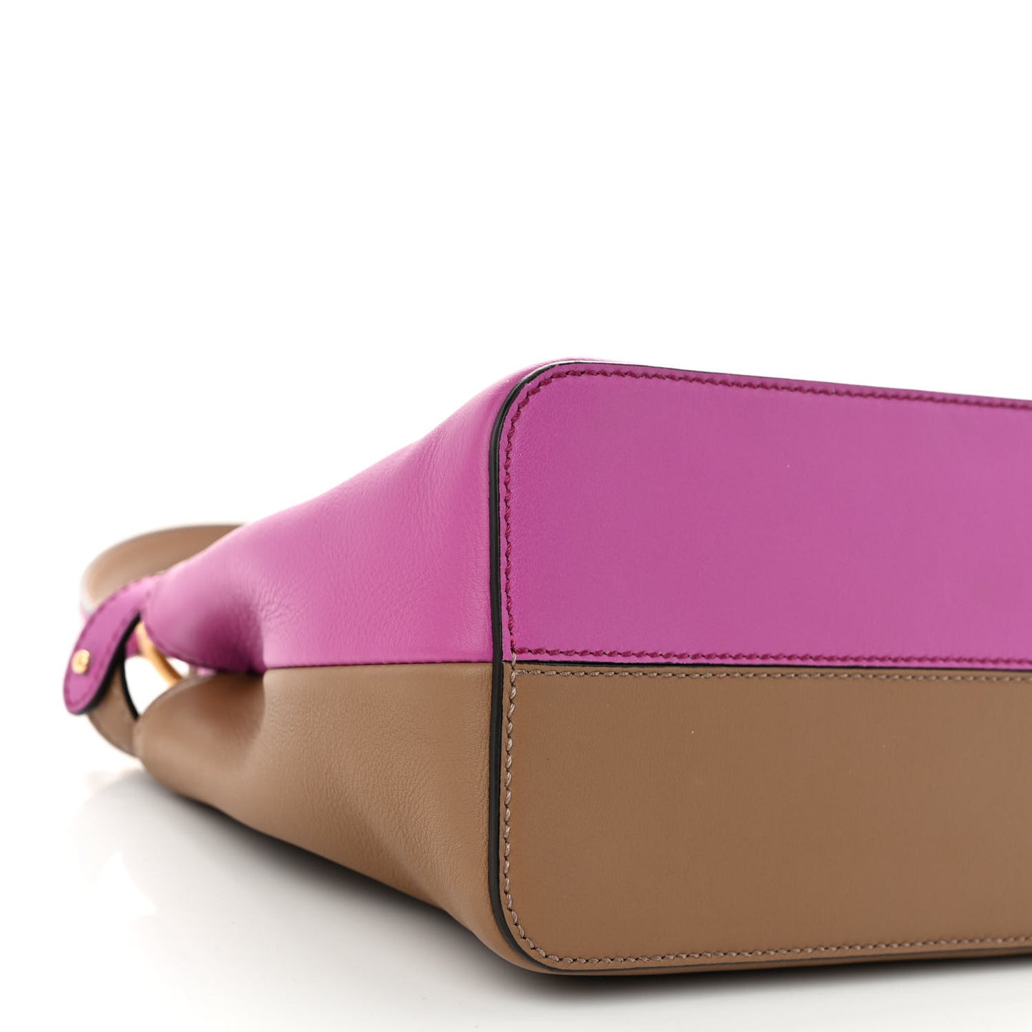 Vitello Seta Nappa Plexiglass Bi-Color Mini Peekaboo Iconic Satchel Bouganville Sand
