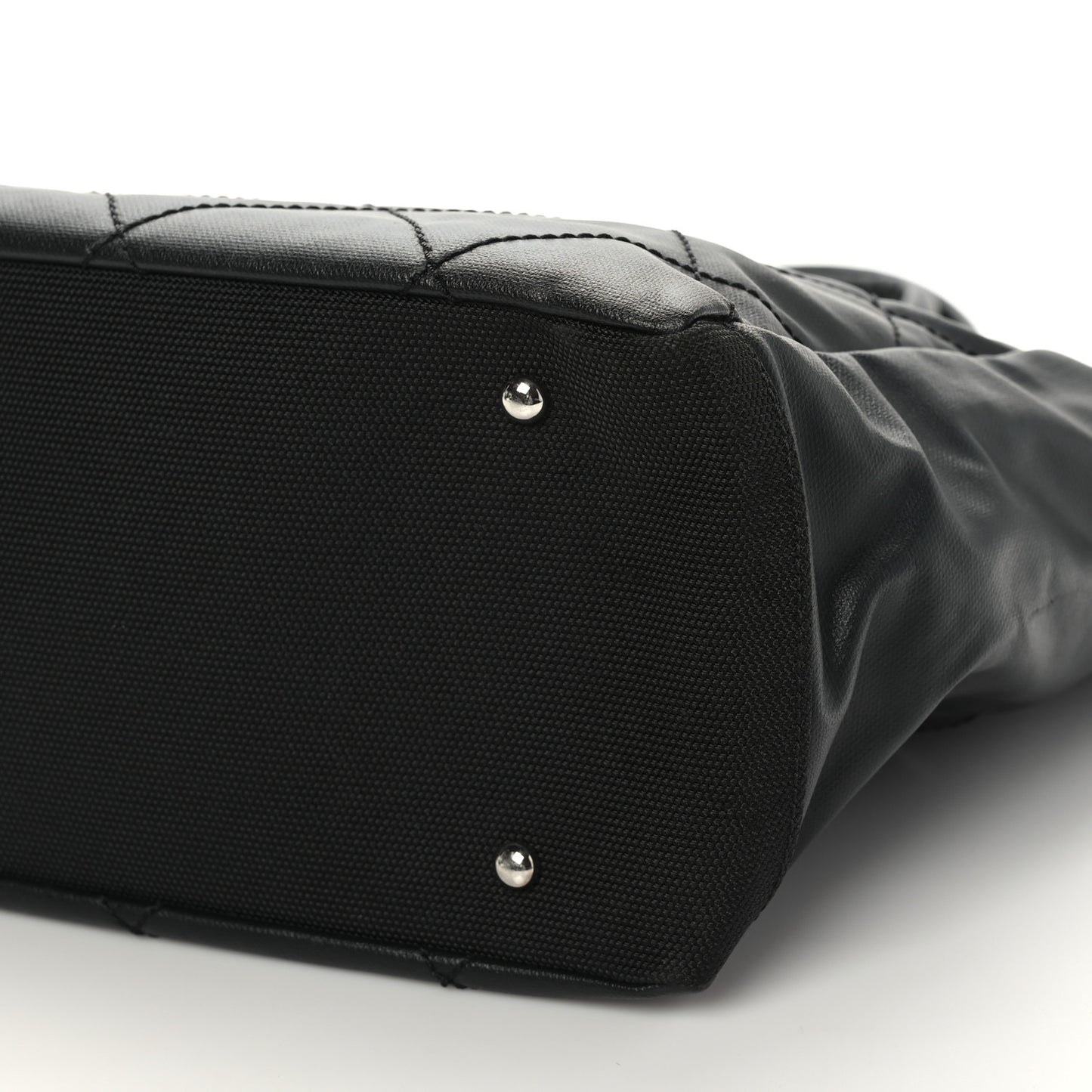 Coated Canvas Quilted Large Paris Biarritz Tote Black