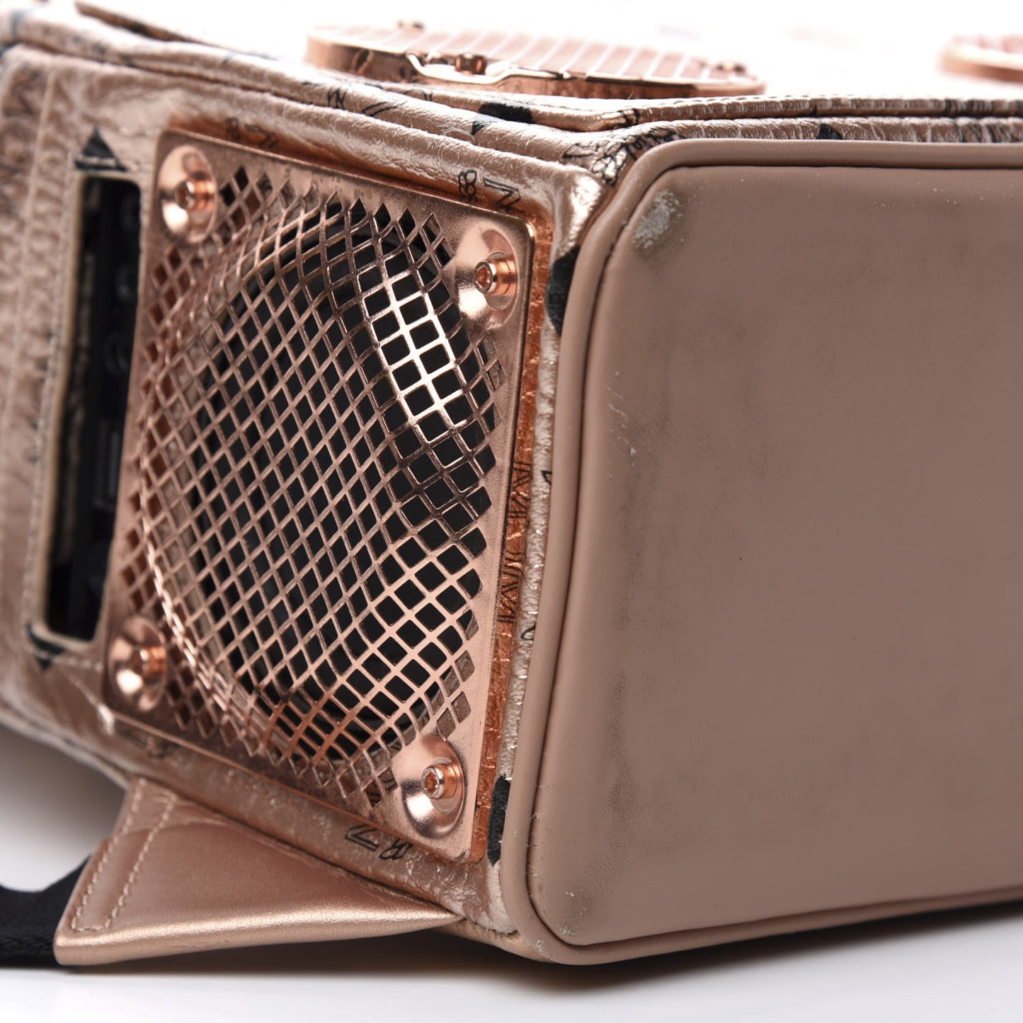 Metallic X Wizpak Visetos Studded Sound System Speaker Backpack Champagne Gold