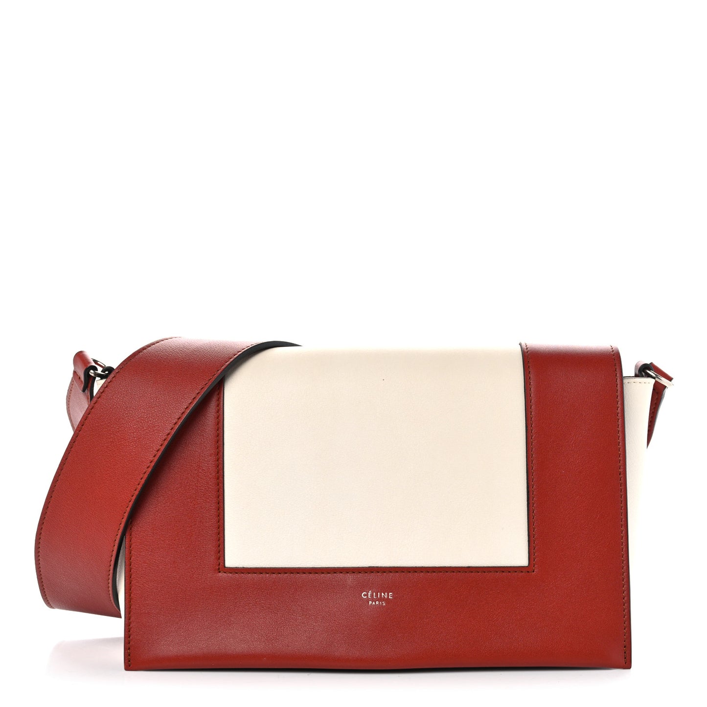 Shiny Smooth Calfskin Medium Frame Shoulder Bag Maple White