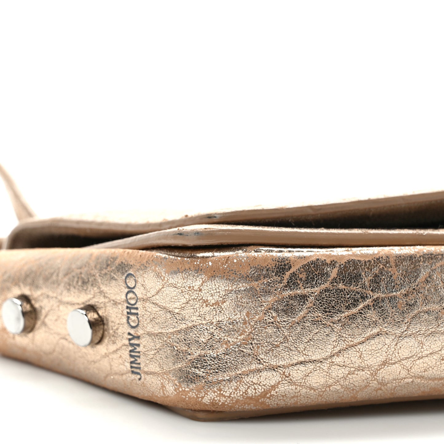 Metallic Grained Calfskin Arrow Crossbody Bag Light Gold