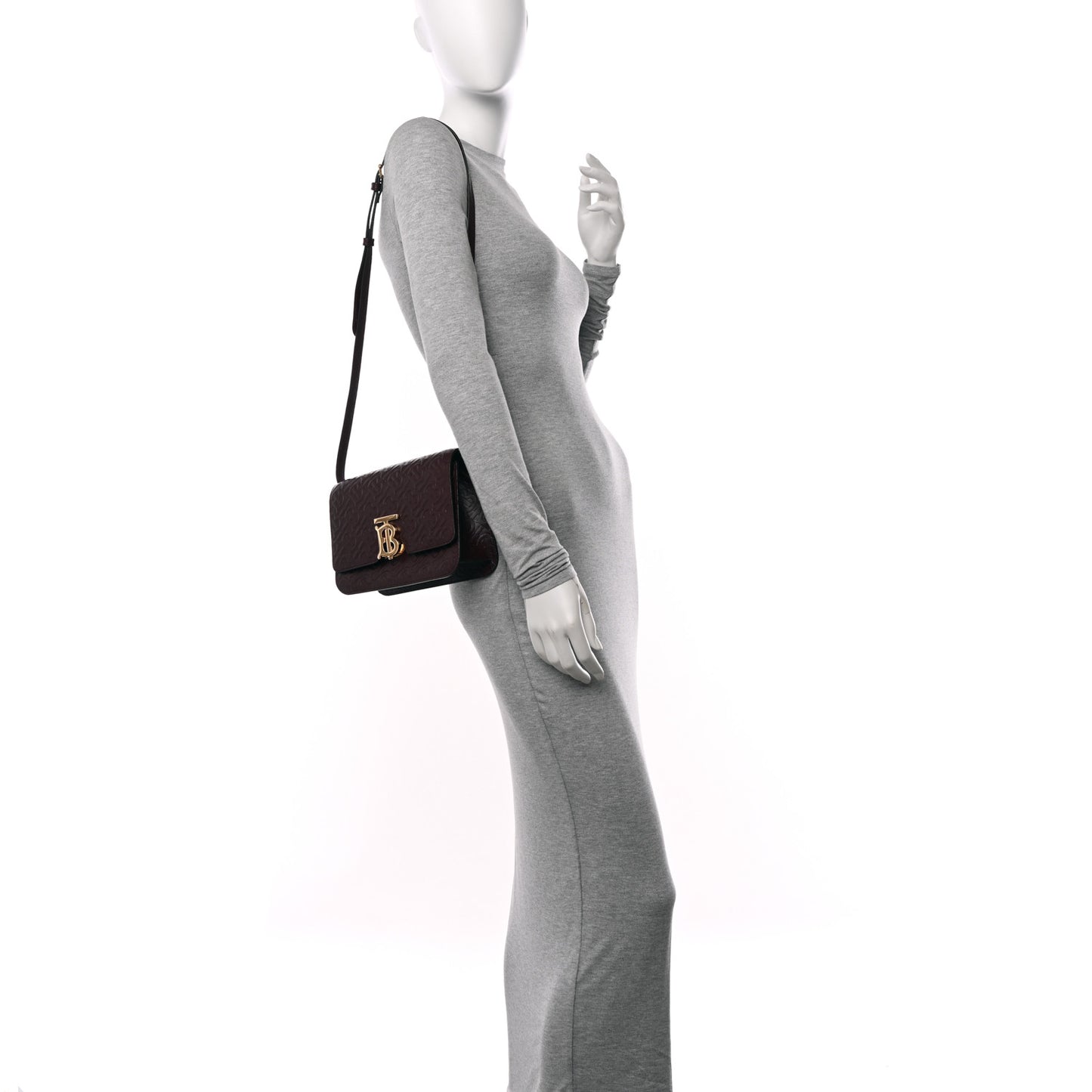 Calfskin Monogram Embossed TB Bag Oxblood
