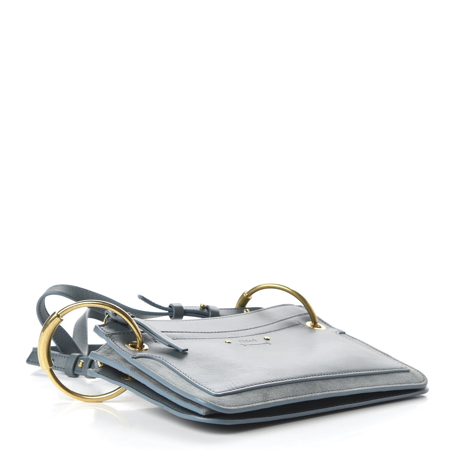 Calfskin Suede Mini Roy Bag Cloudy Blue