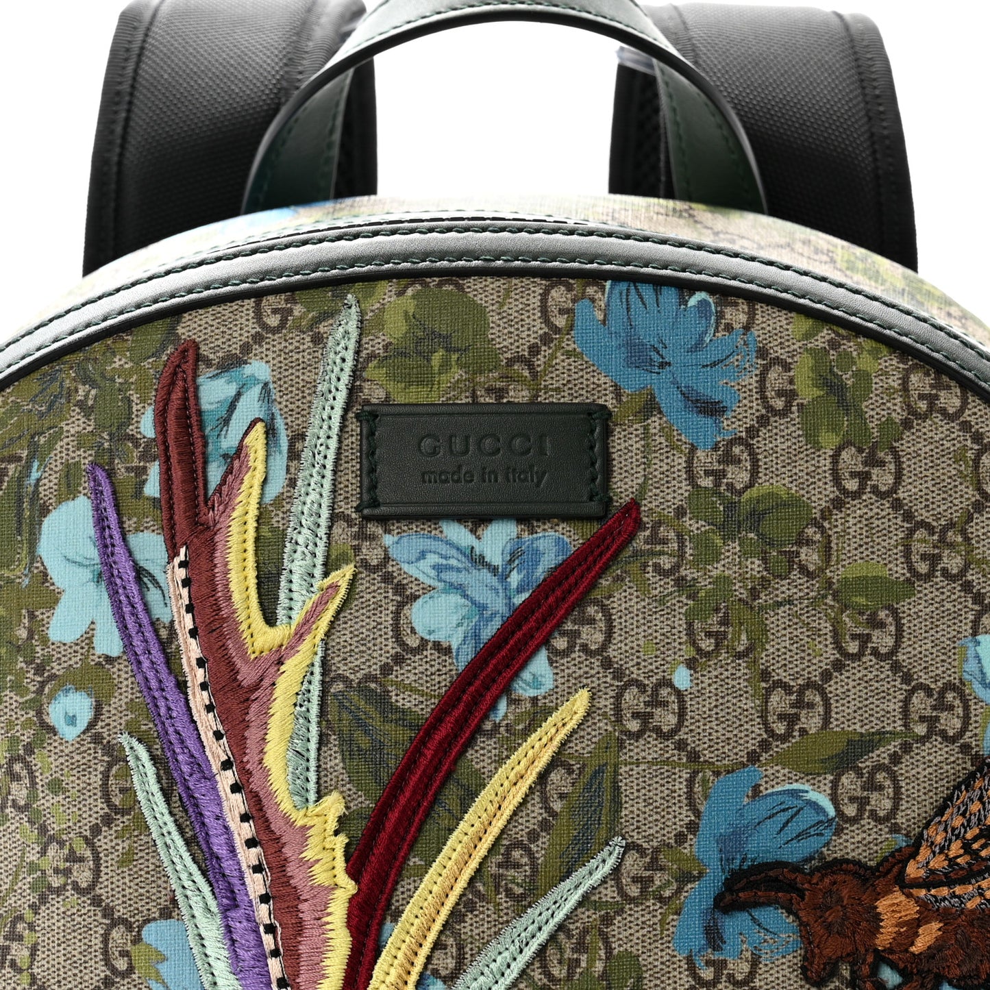 GG Supreme Monogram Blooms Bird Embroidered Dome Backpack