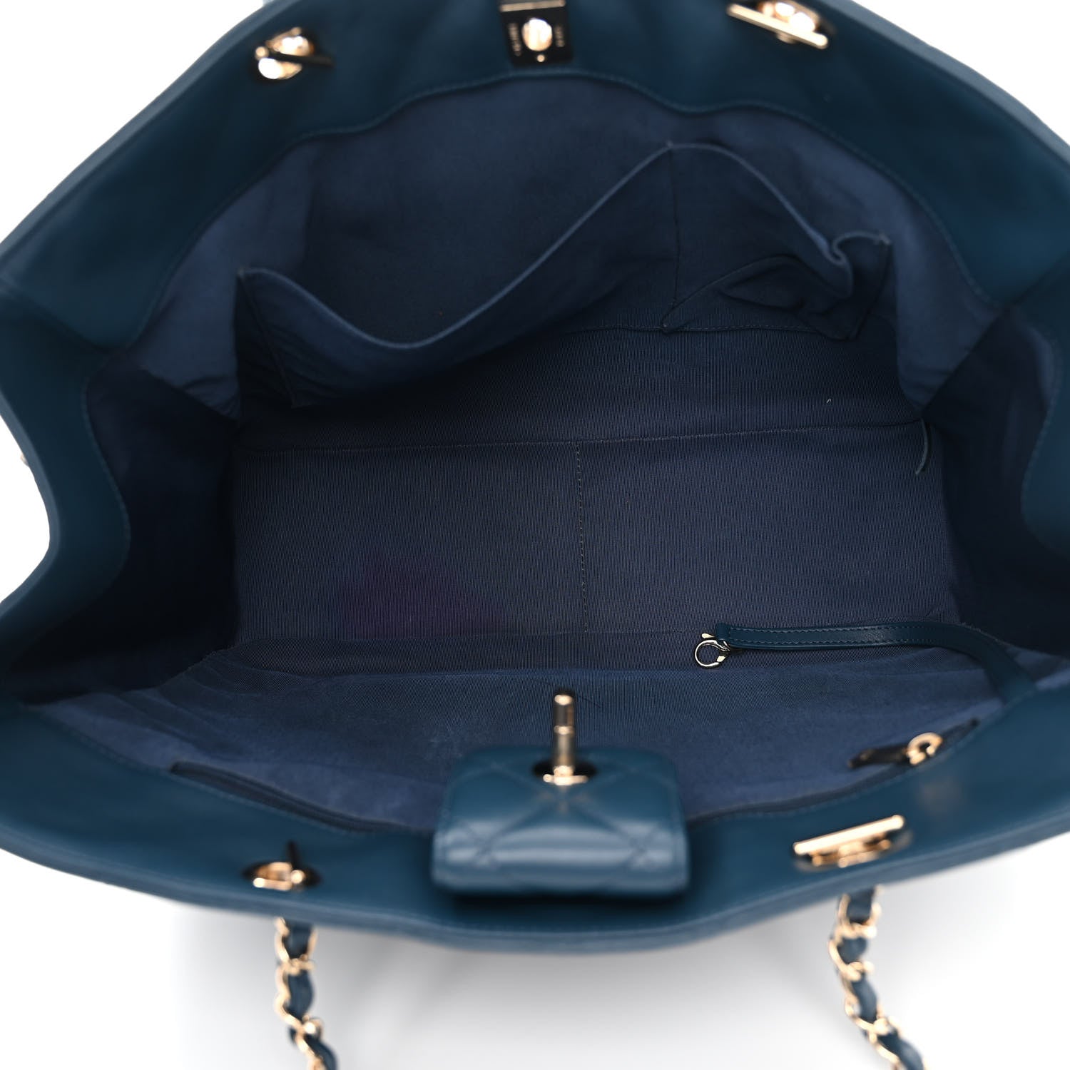 Chanel Lambskin Quilted Large Classic Shopping Tote Blue 5 of 11