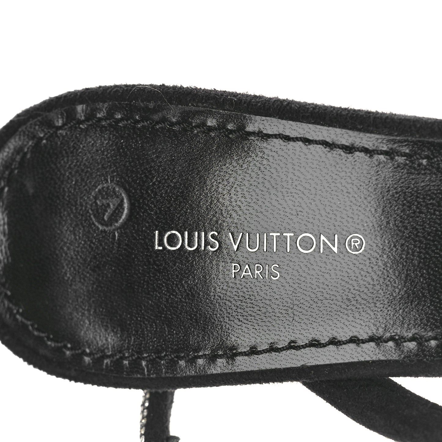 Suede Goat Rhinestone Appeal Sandals 37.5 Black
