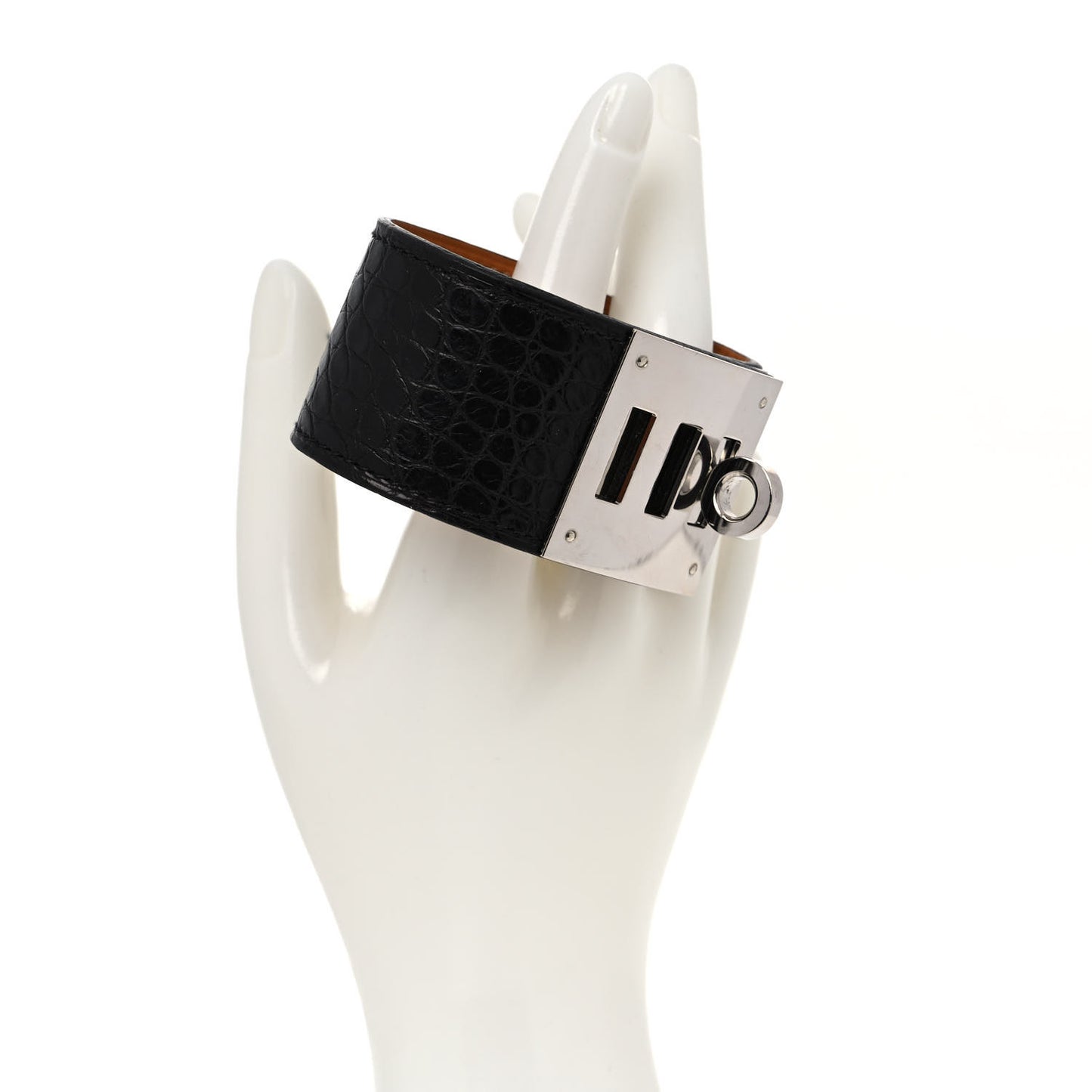 Shiny Alligator Kelly Dog Bracelet S Black