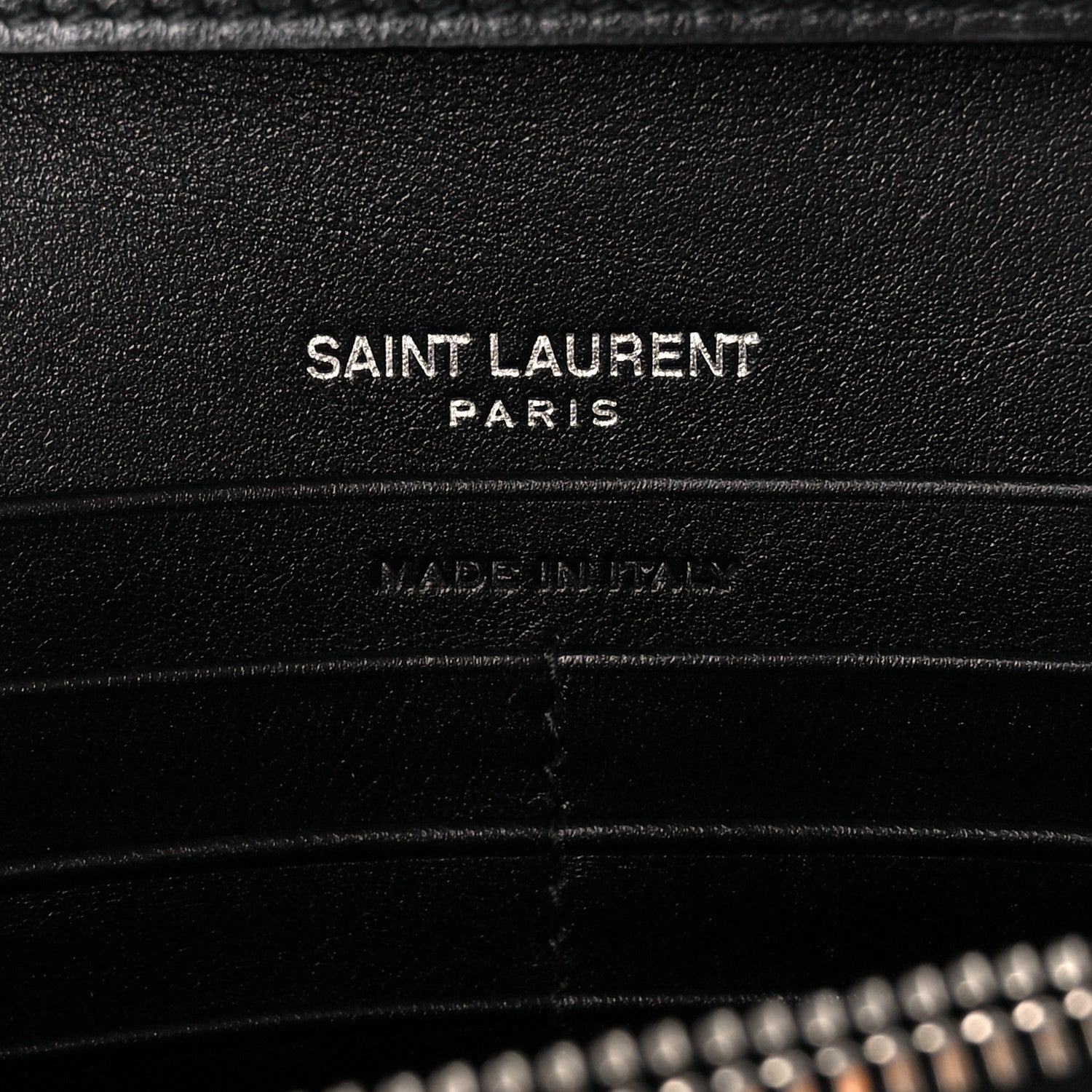 Saint Laurent Glazed Calfskin Cassandre Wallet On Chain WOC Black 6 of 10