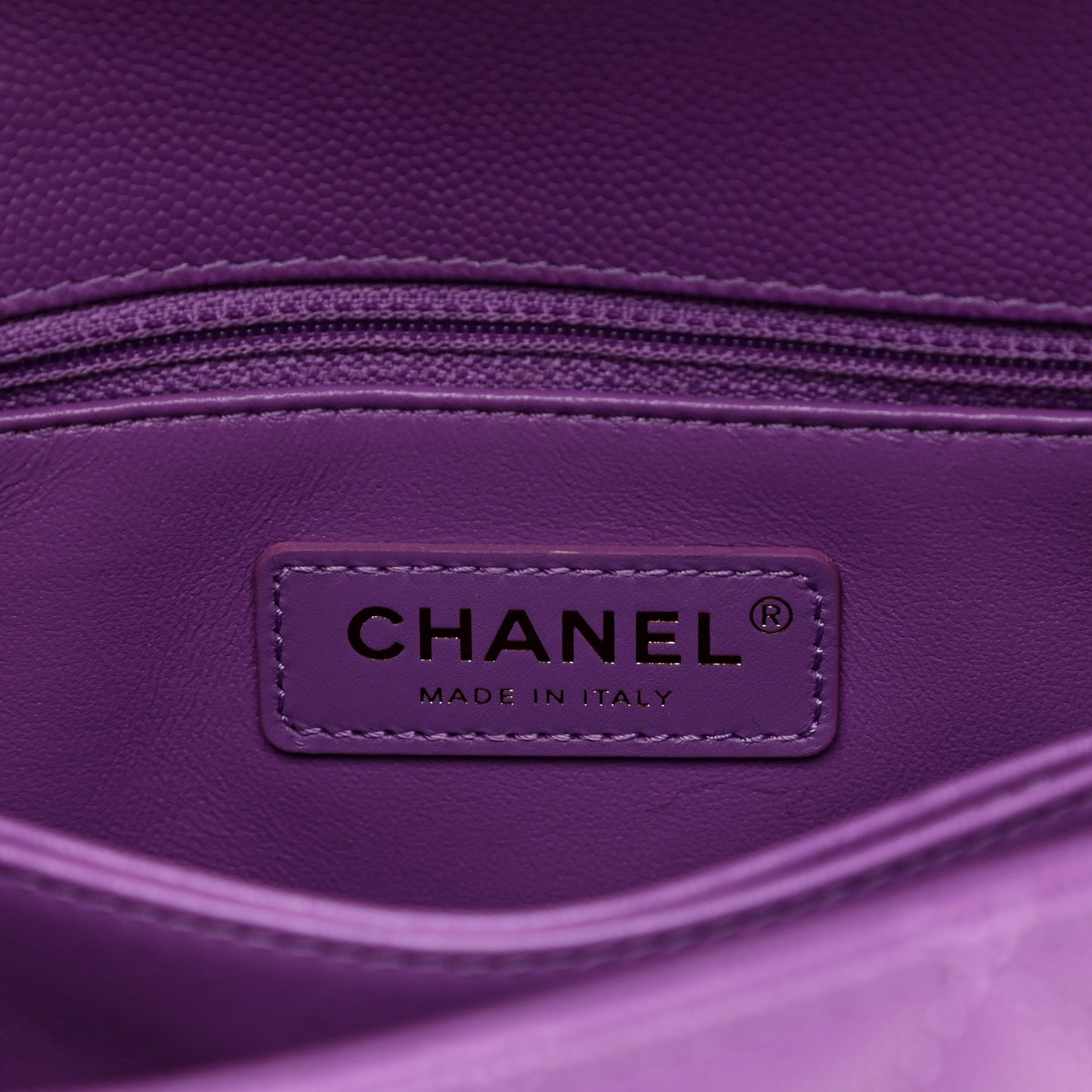 Caviar Quilted Mini Coco Handle Flap Purple