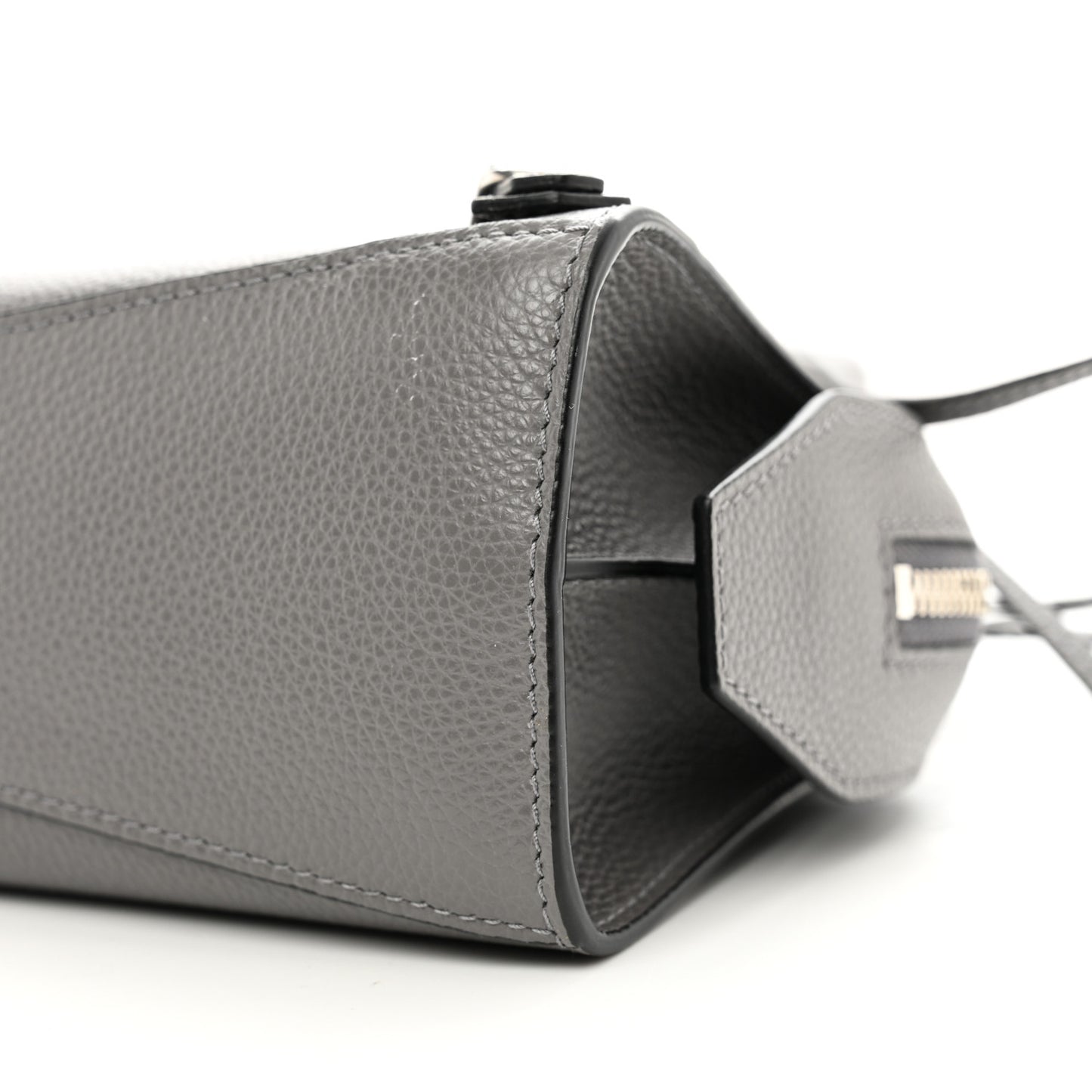 Grained Calfskin Neo Classic Silver Hardware Mini City Dark Grey