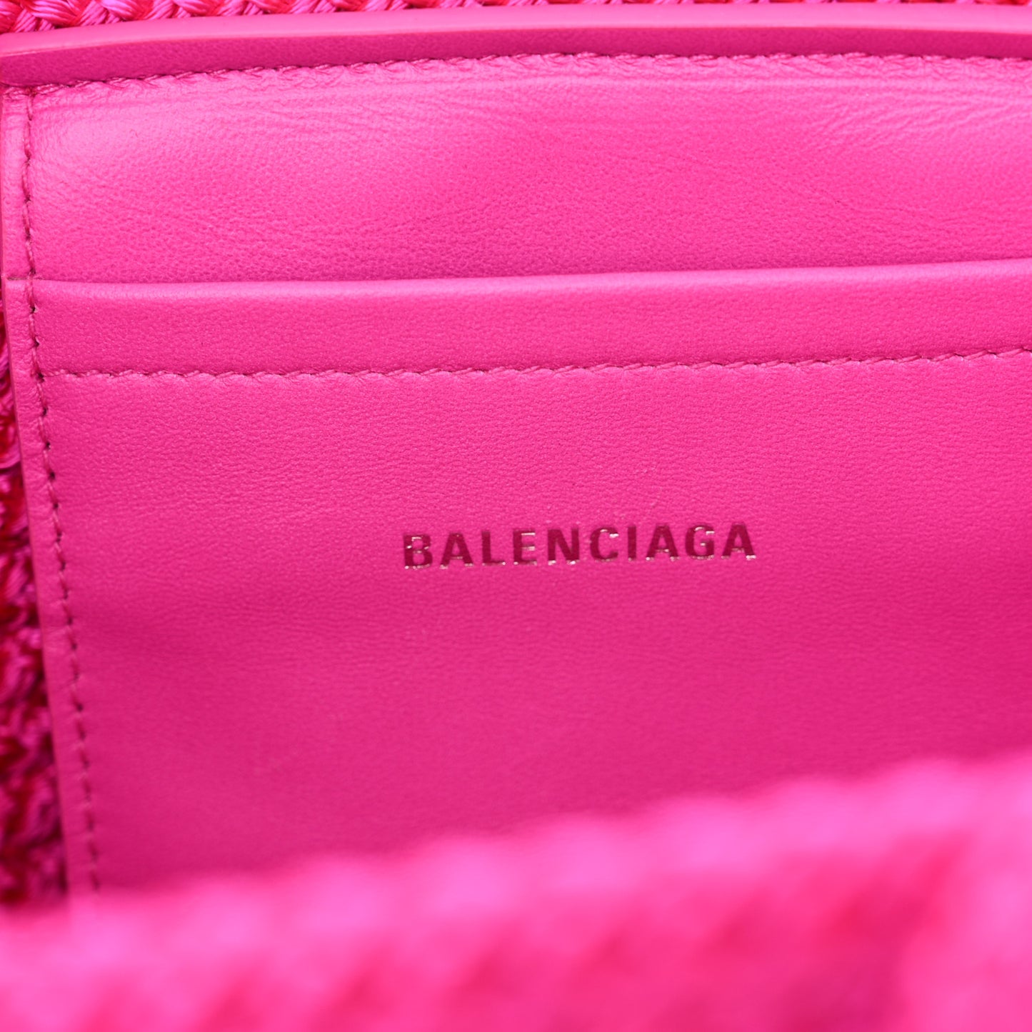 Nylon Lambskin Woven Small Ibiza Basket With Strap Lipstick Pink