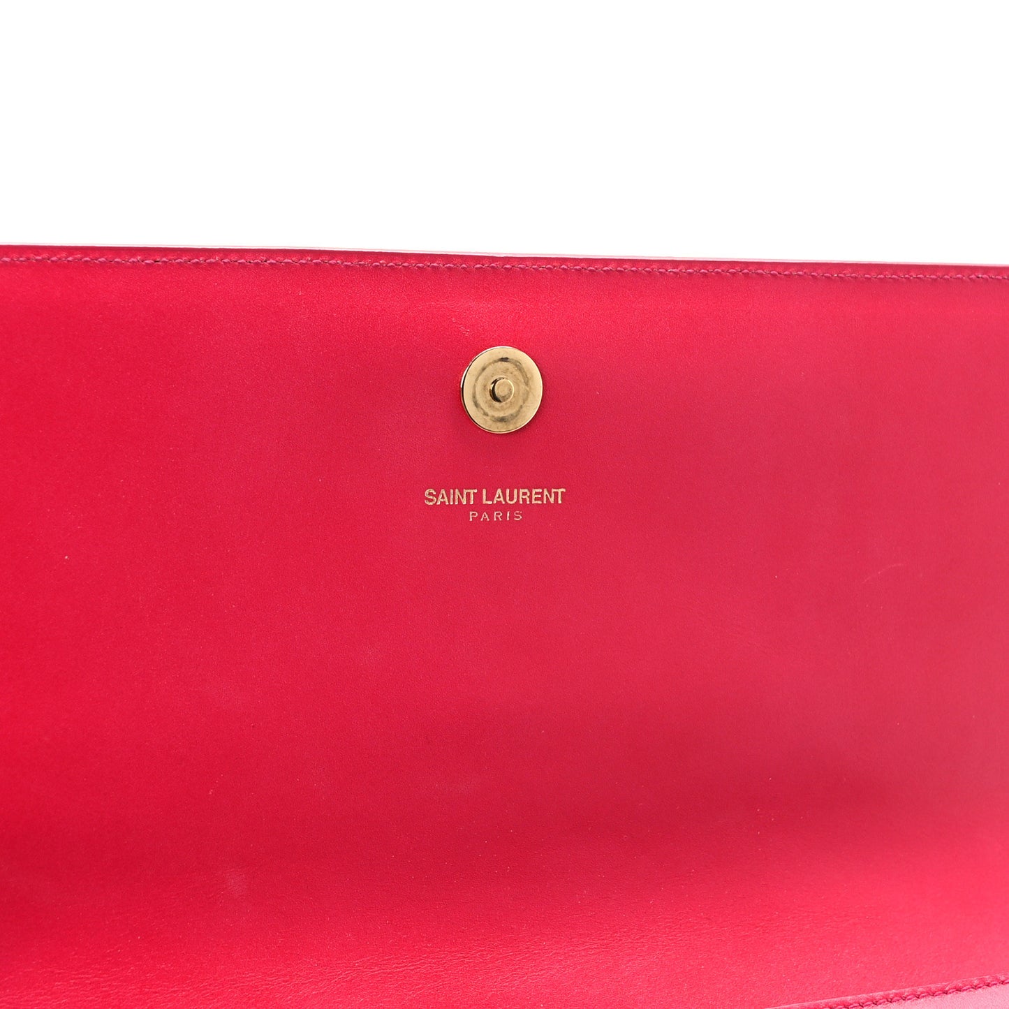 SAINT LAURENT Smooth Calfskin Classic Monogram Cassandre Clutch Lipstick Fuchsia