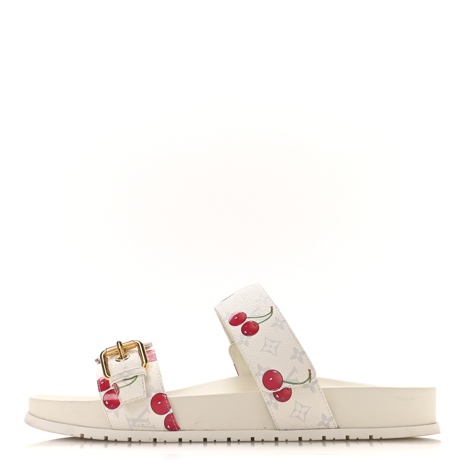 Louis Vuitton LV X TM Monogram Cerises Bom Dia Comfort Mule Sandals 42 White 1 of 9