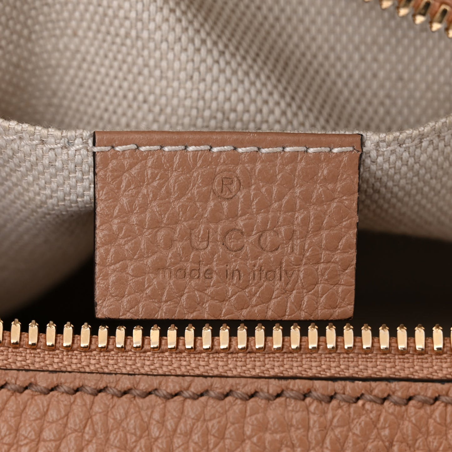 Pebbled Calfskin Small Soho Disco Bag Camelia