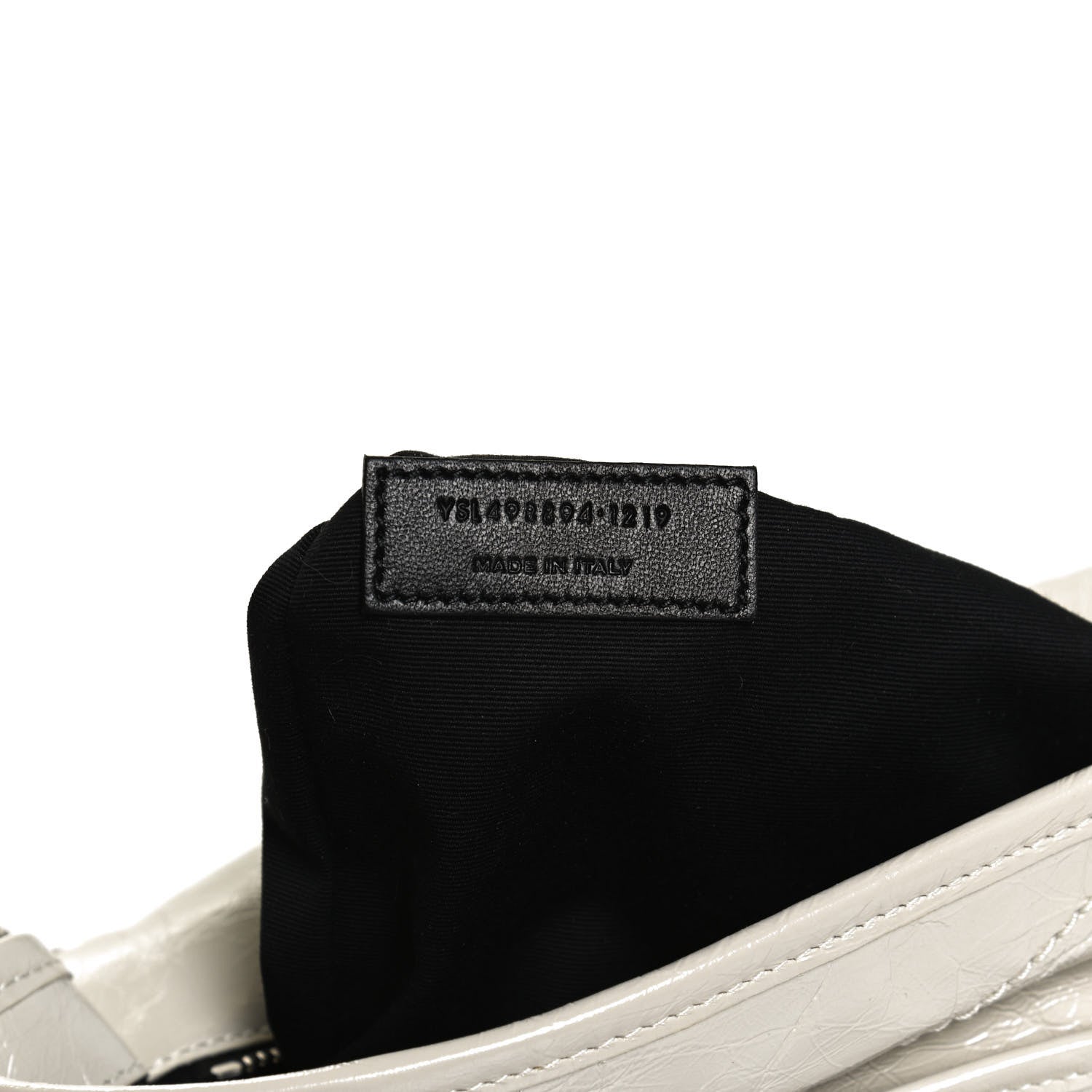 Saint Laurent Crinkled Calfskin Matelasse Monogram Medium Niki Chain Satchel Ivory 7 of 12