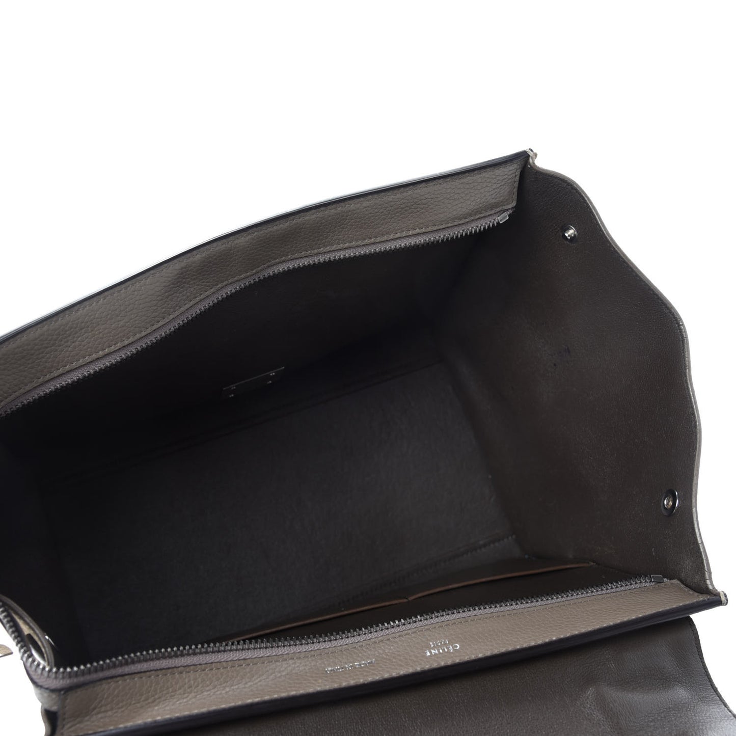 Drummed Calfskin Suede Small Trapeze Taupe