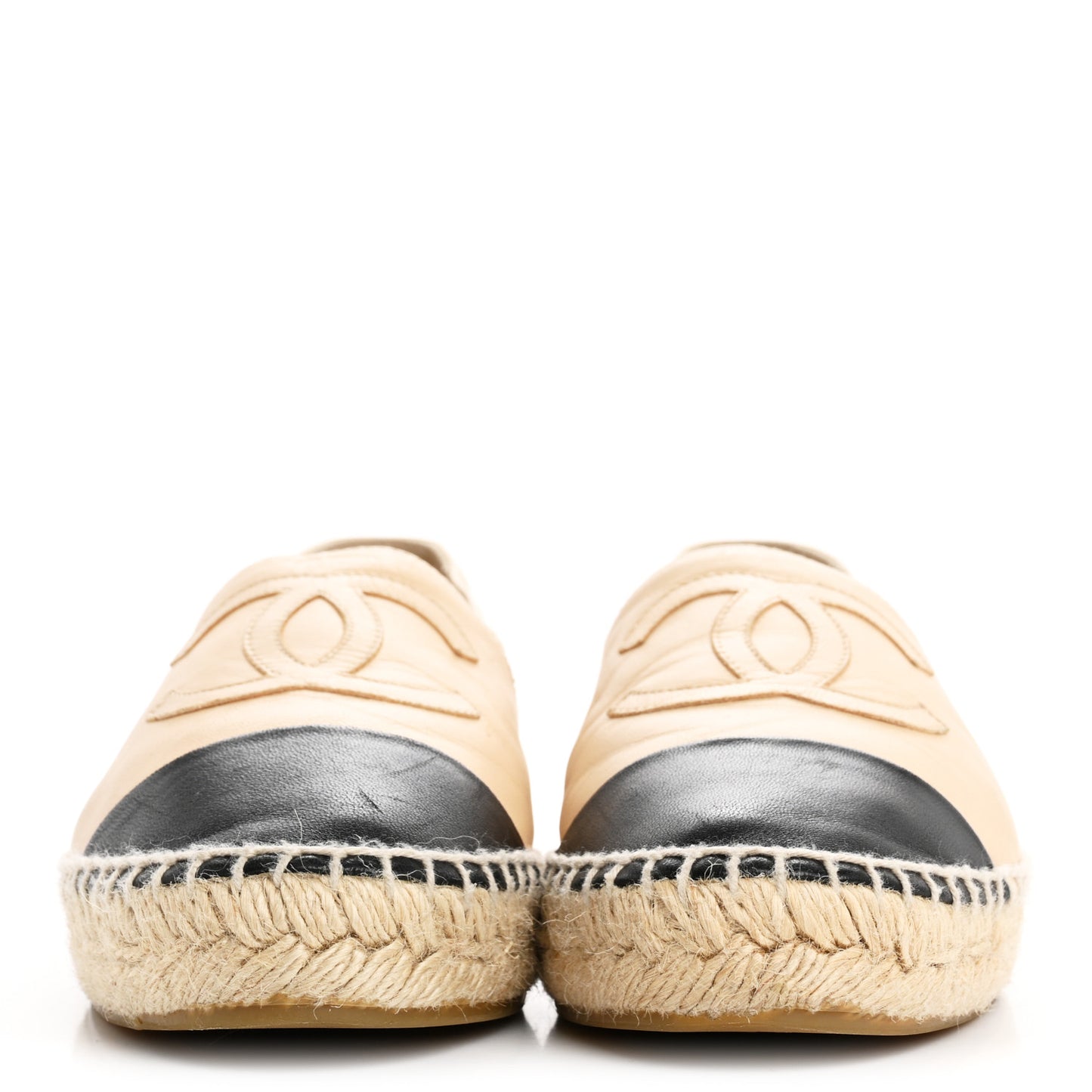 Lambskin CC Espadrilles 36 Beige Black