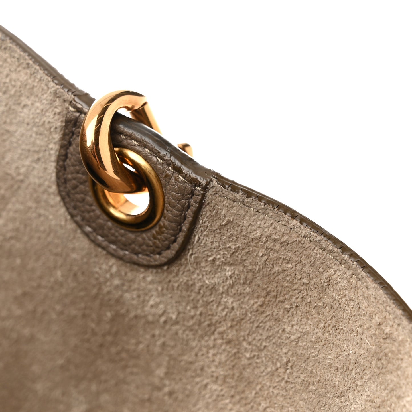 Soft Grained Calfskin Sangle Bucket Bag Taupe