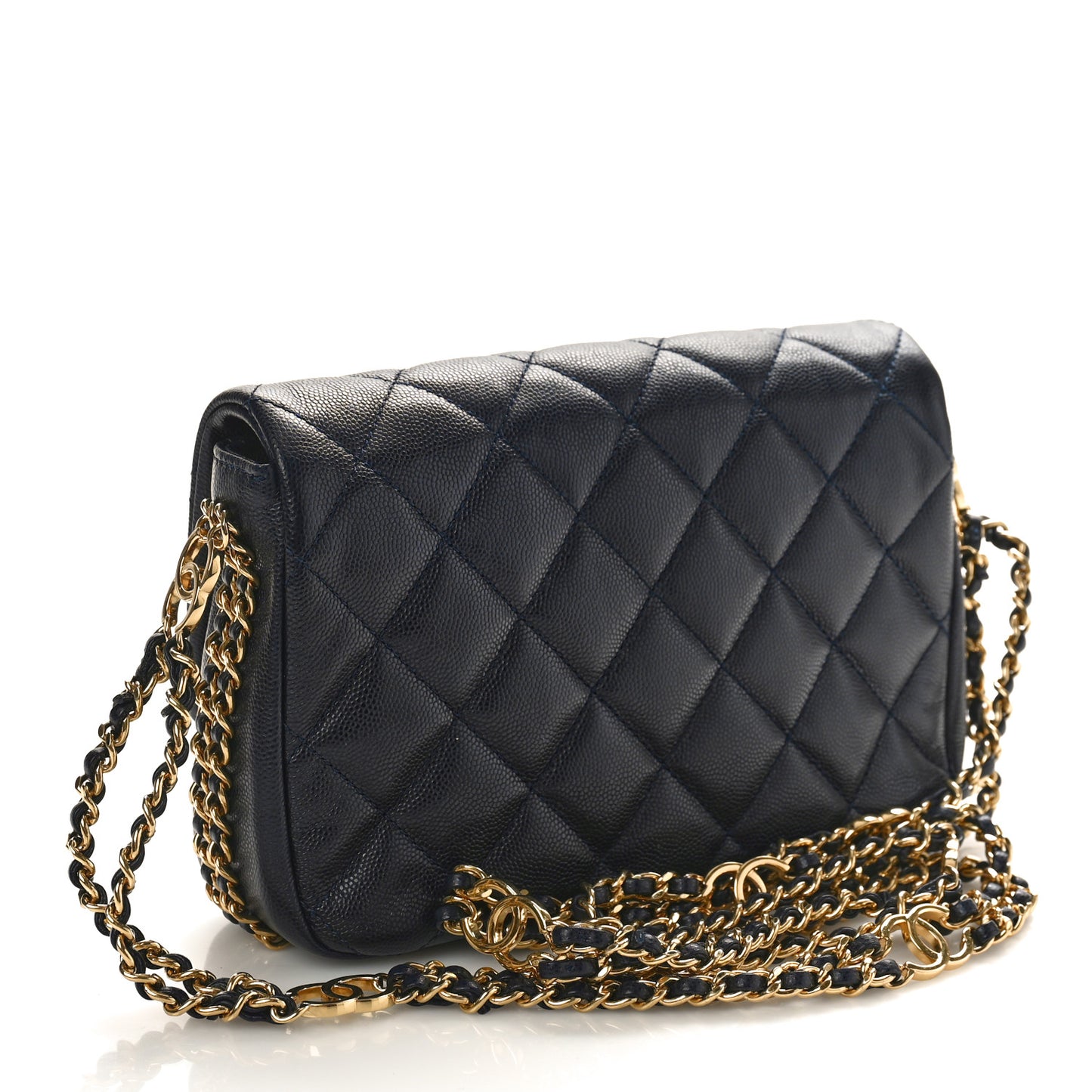 Caviar Quilted Mini CC You Flap Navy