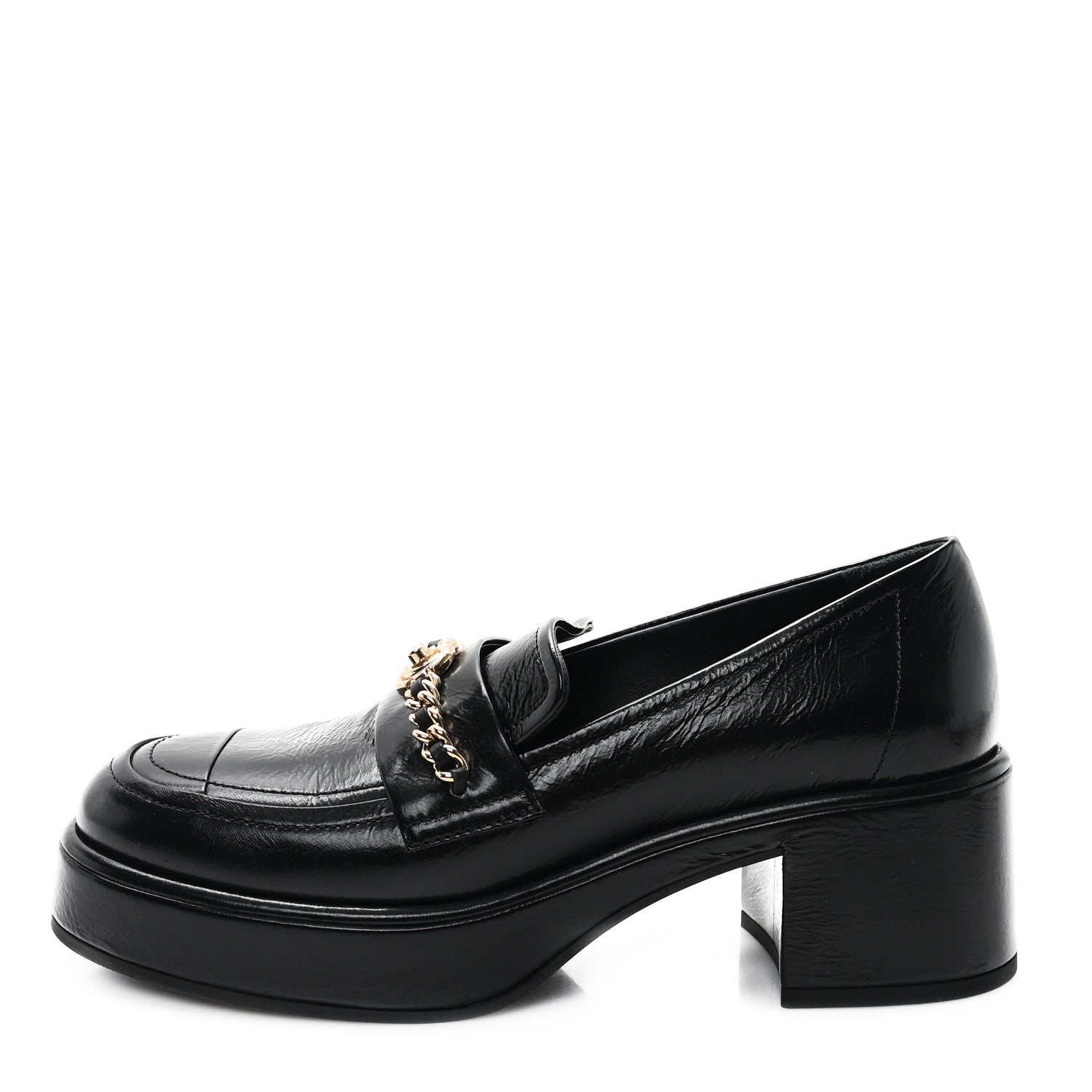 Chanel Shiny Calfskin Logo Loafers 36.5 Black 1738053 – FASHIONPHILE