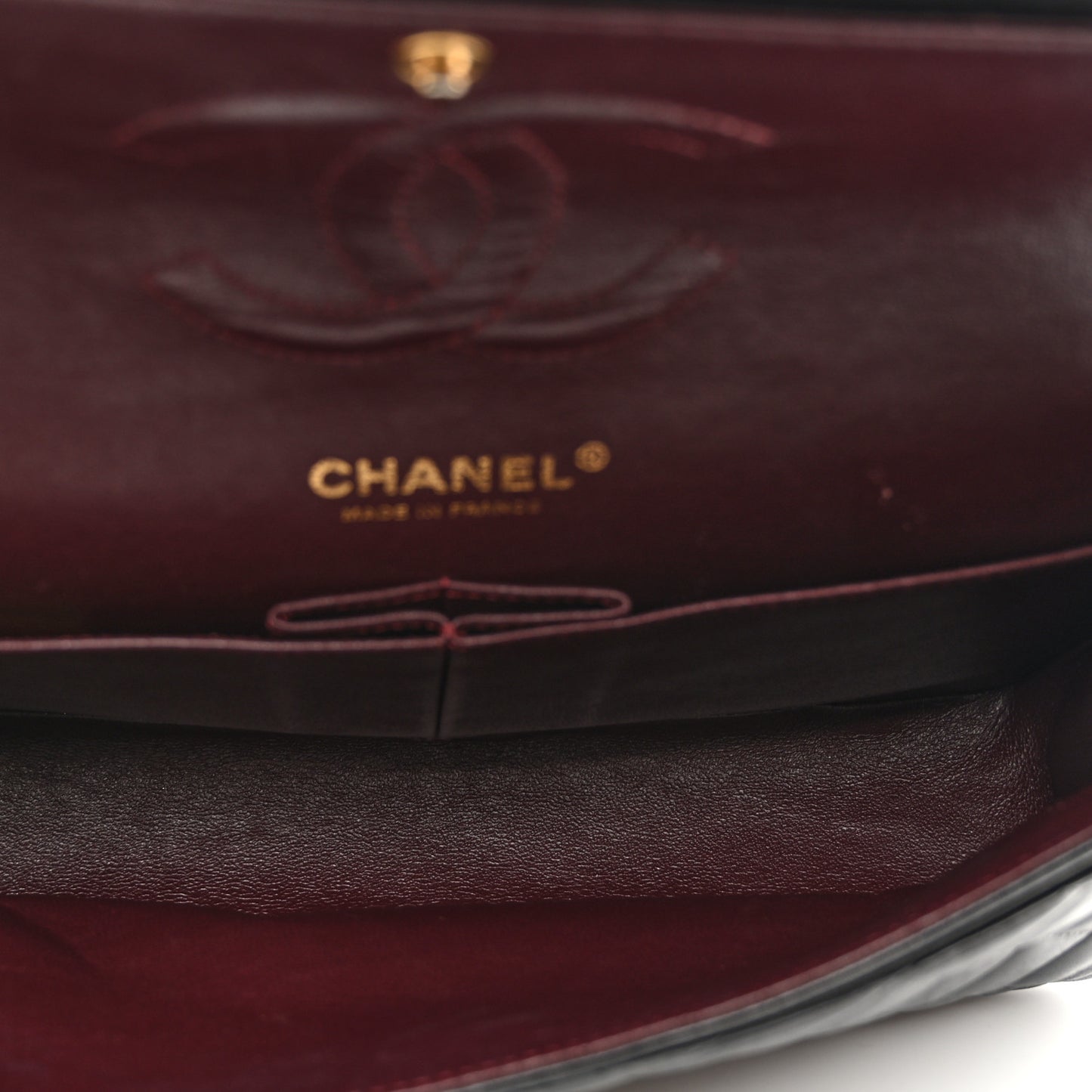 Lambskin Quilted Medium Double Flap Black
