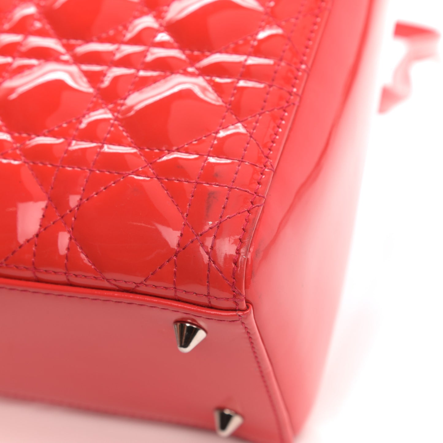 Patent Cannage Medium Lady Dior Fuchsia