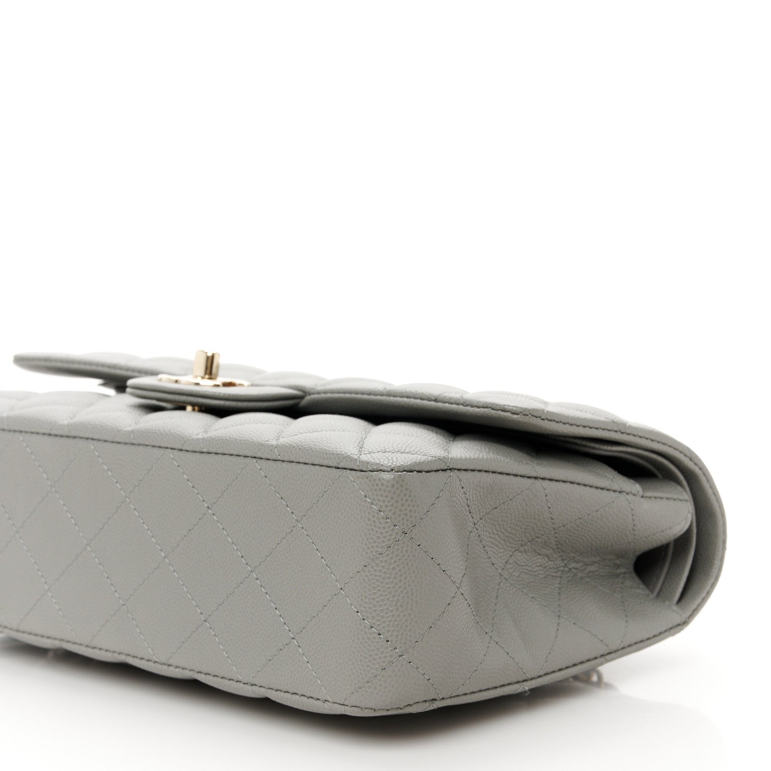 Chanel Caviar Quilted Medium Double Flap Grey 10 of 10