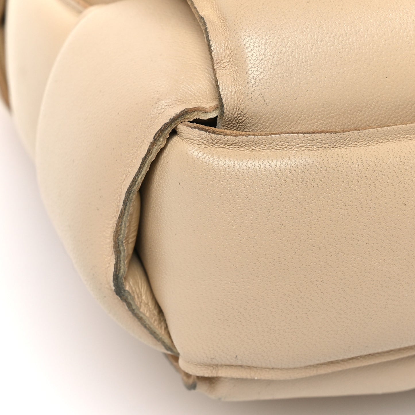 Lambskin Maxi Intrecciato Padded Chain Cassette Crossbody Bag Porridge
