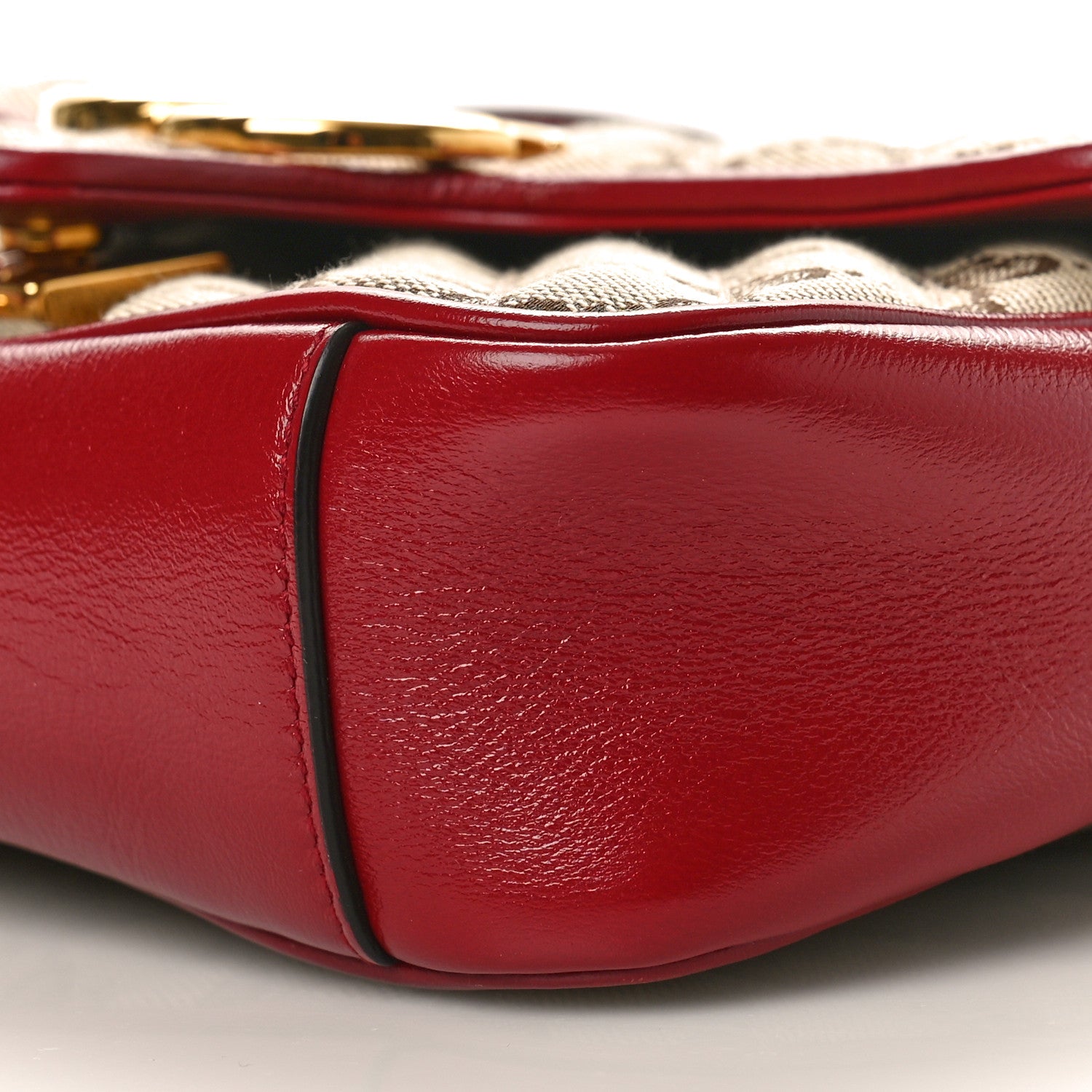 Gucci Monogram Azalea Calfskin Matelasse Diagonal Mini GG Marmont Shoulder Bag Beige Ebony New Cherry Red 10 of 10