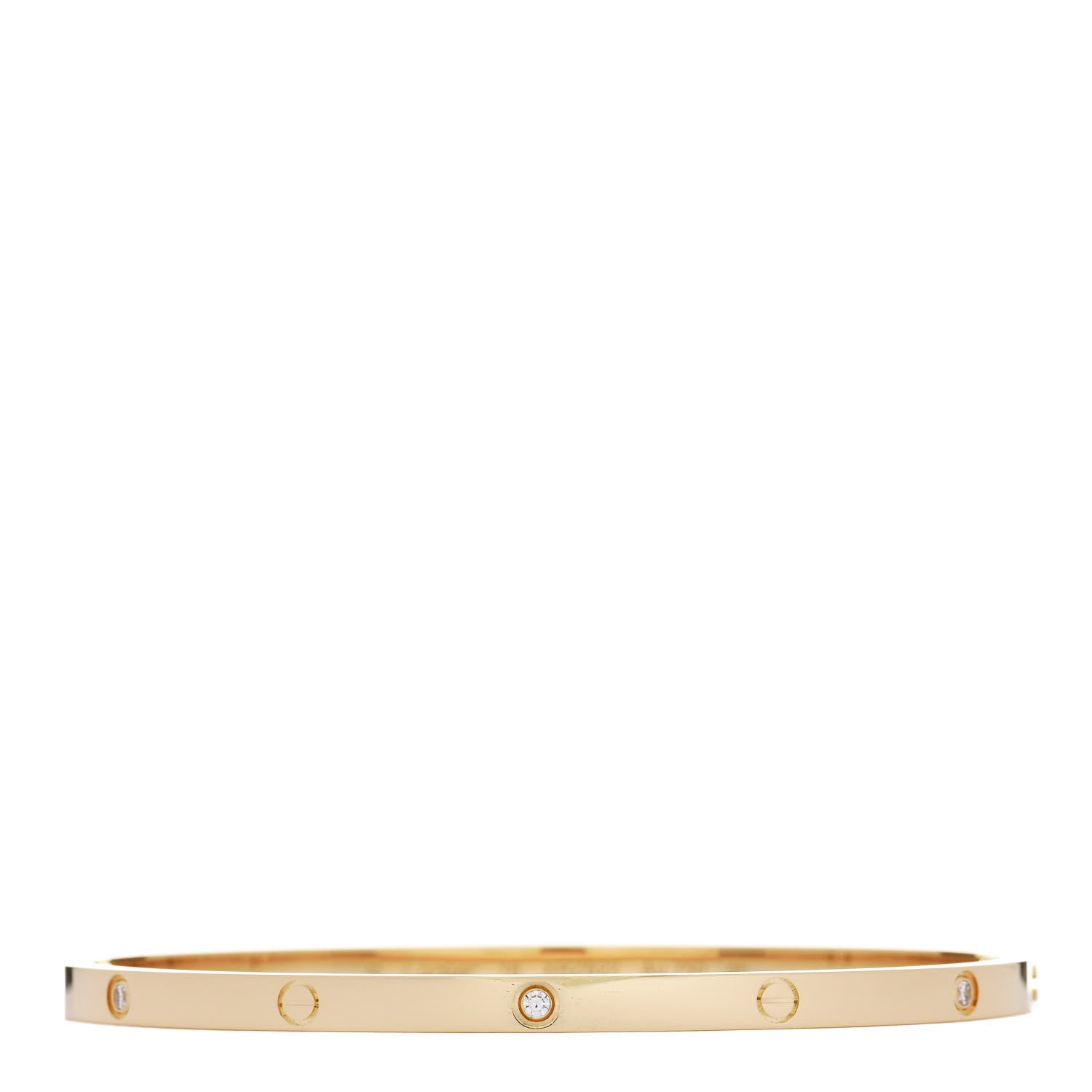 Cartier 18K Yellow Gold 6 Diamond Small LOVE Bracelet 18 1 of 8