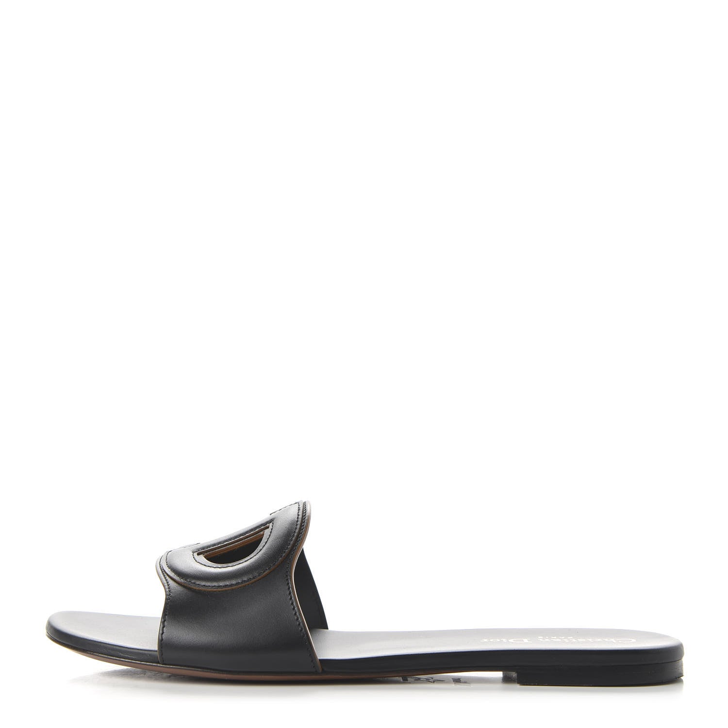 Christian Dior Calfskin D-Club Mule Sandal 41 Black 656009