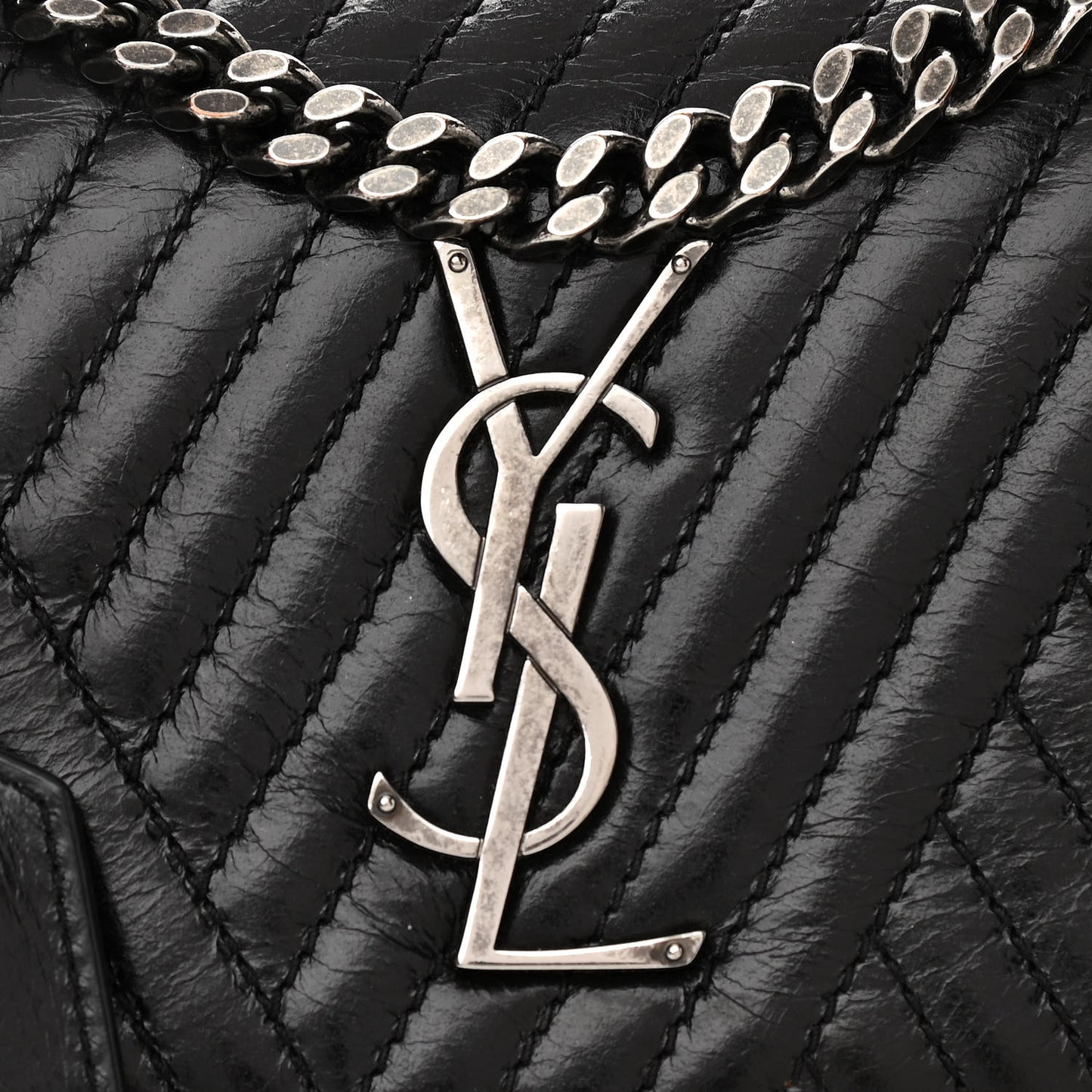 Lambskin Mixed Quilted Medium Monogram Sunset Black
