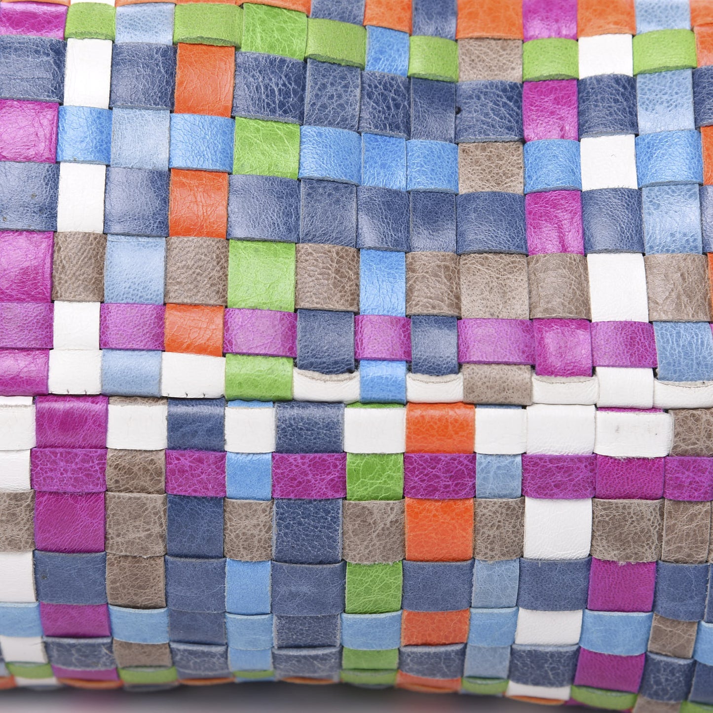 Agneau Lattice Woven Classic Hardware City Multicolor
