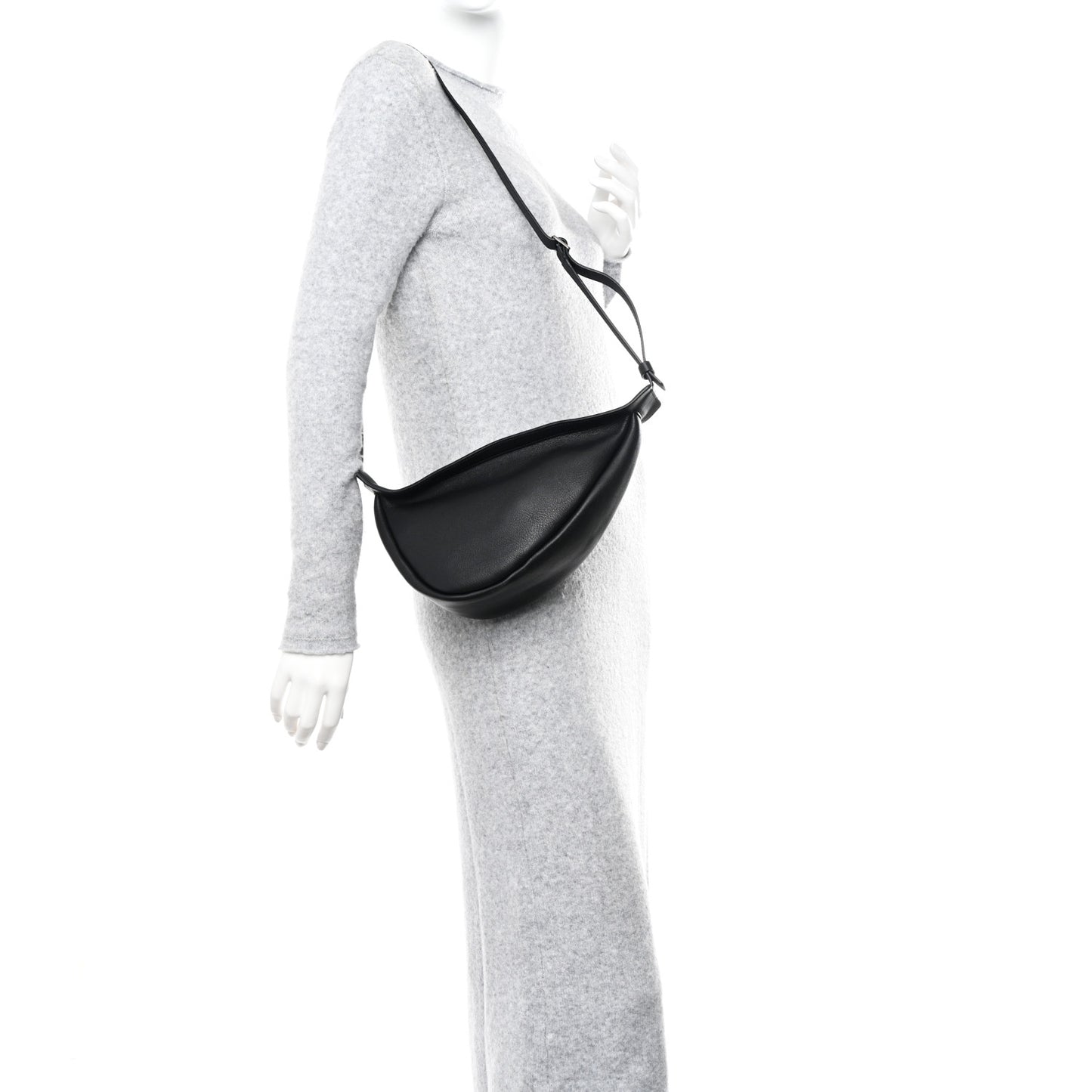 Smooth Calfskin Small Slouchy Banana Bag Black