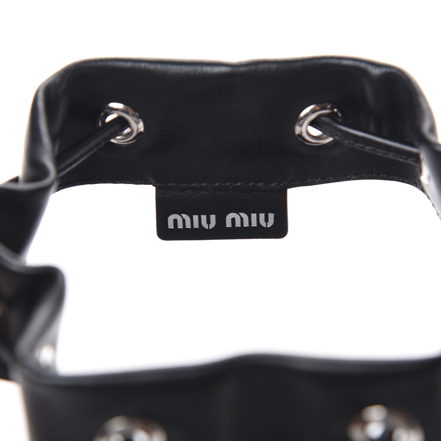 Plex Soft Calf Drawstring Bucket Bag Black