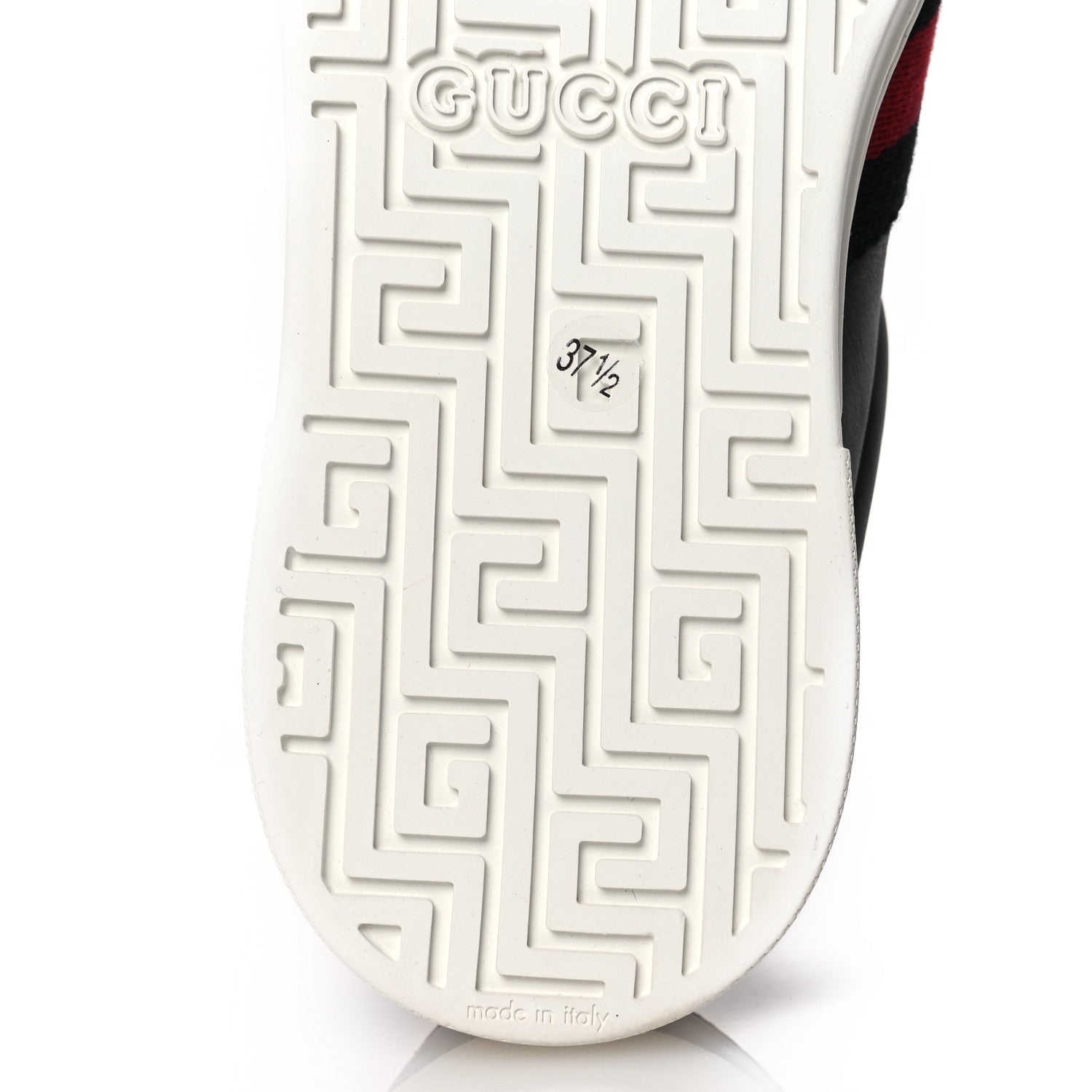 Gucci Calfskin Crocodile Web Mens Ace Sneakers 37.5 Black Red 7 of 11