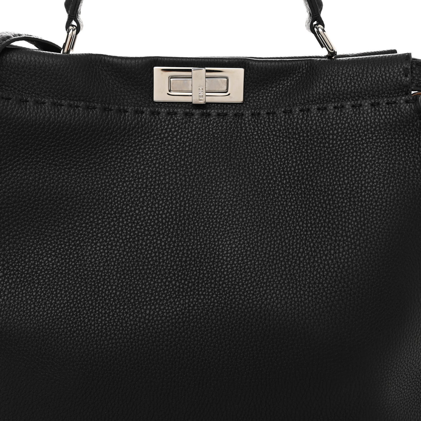 Cuoio Romano Selleria Bi-Color Large Peekaboo Iconic Satchel Black Mou