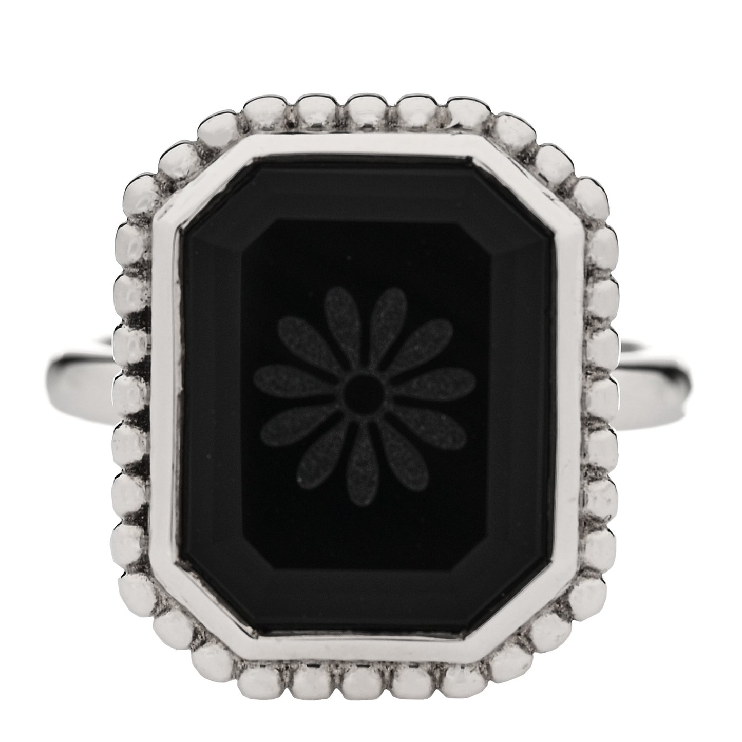Sterling Silver Black Onyx Ziegfeld Daisy Ring 55 7.25