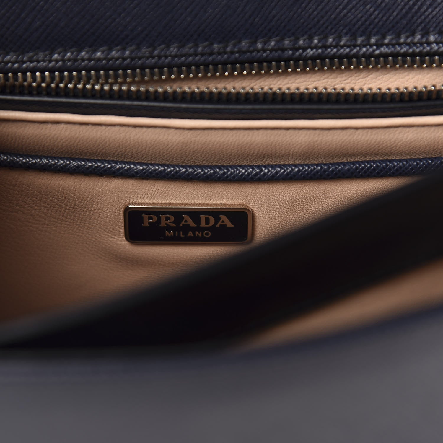 Prada Saffiano Lux Sound Top Handle Baltico Talco 8 of 10