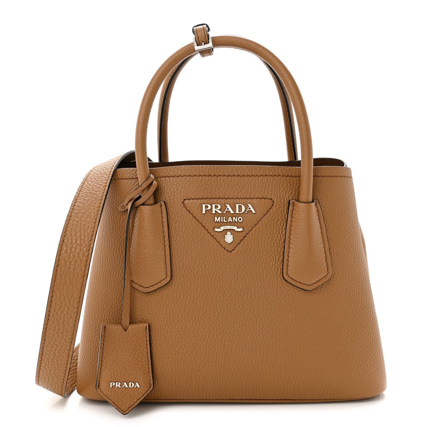 Vitello Daino Soft Mini Double Bag Caramel