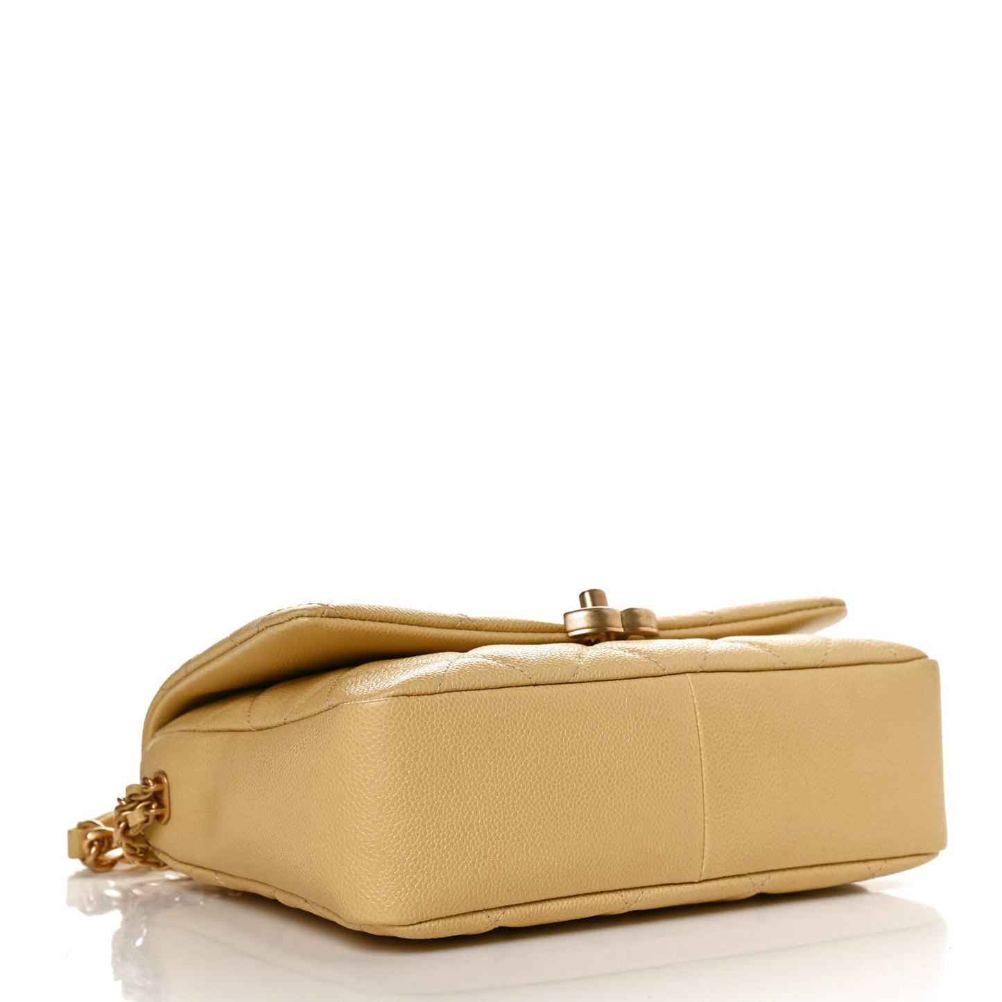 Shiny Caviar Quilted Small Chain Melody Flap Yellow