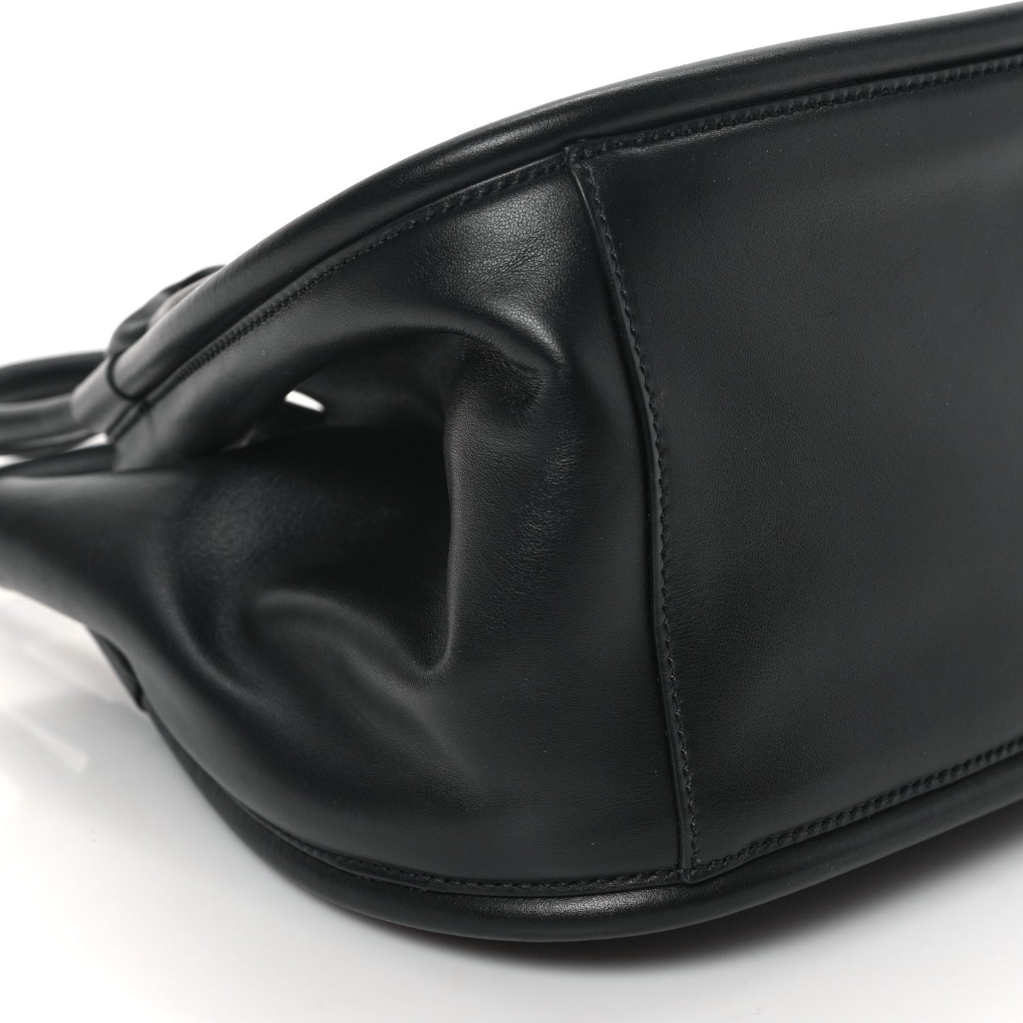 Calfskin Small Ruched Tote Black