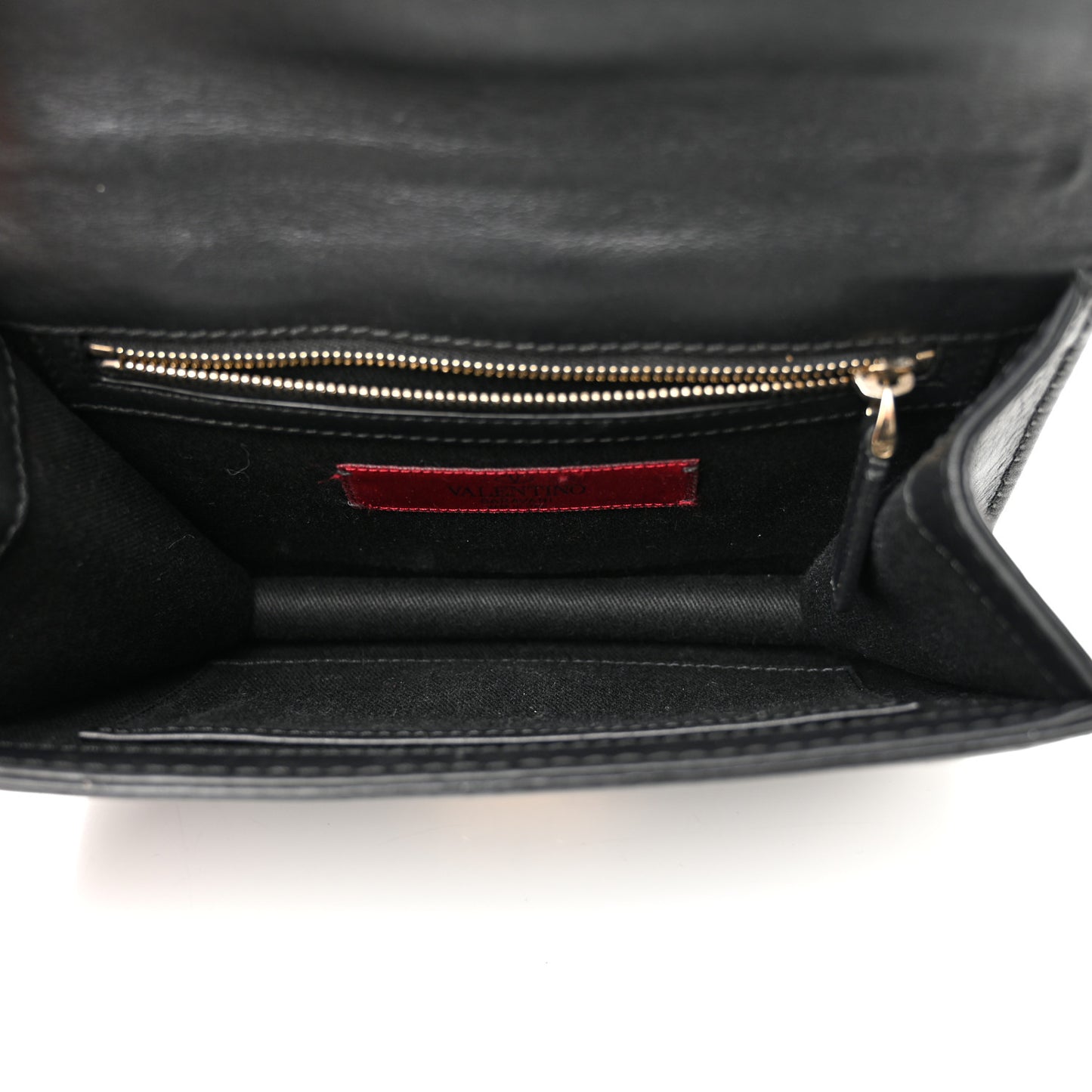 Vitello Small Glam Lock Rockstud Flap Black