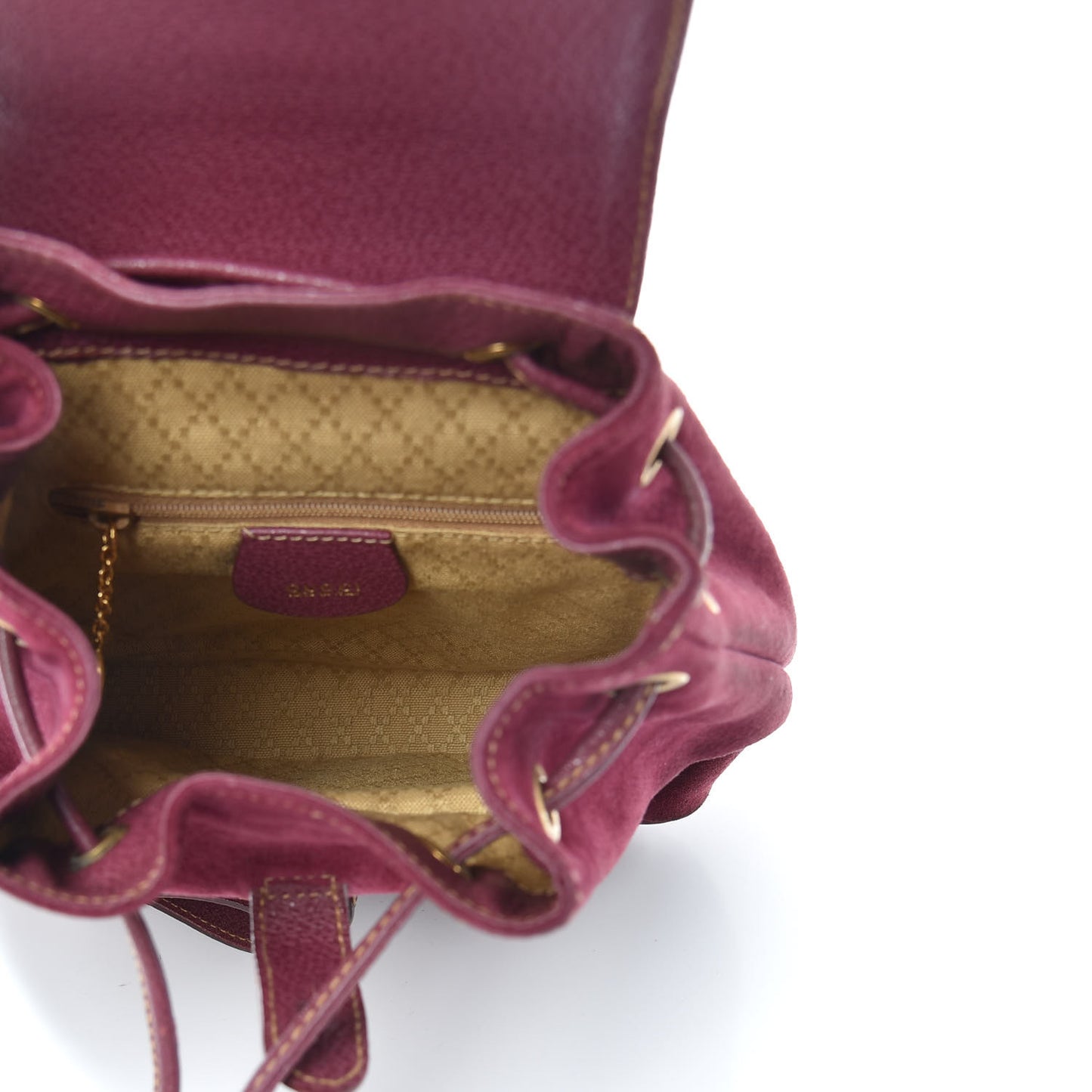 Suede Calfskin Bamboo Backpack Purple