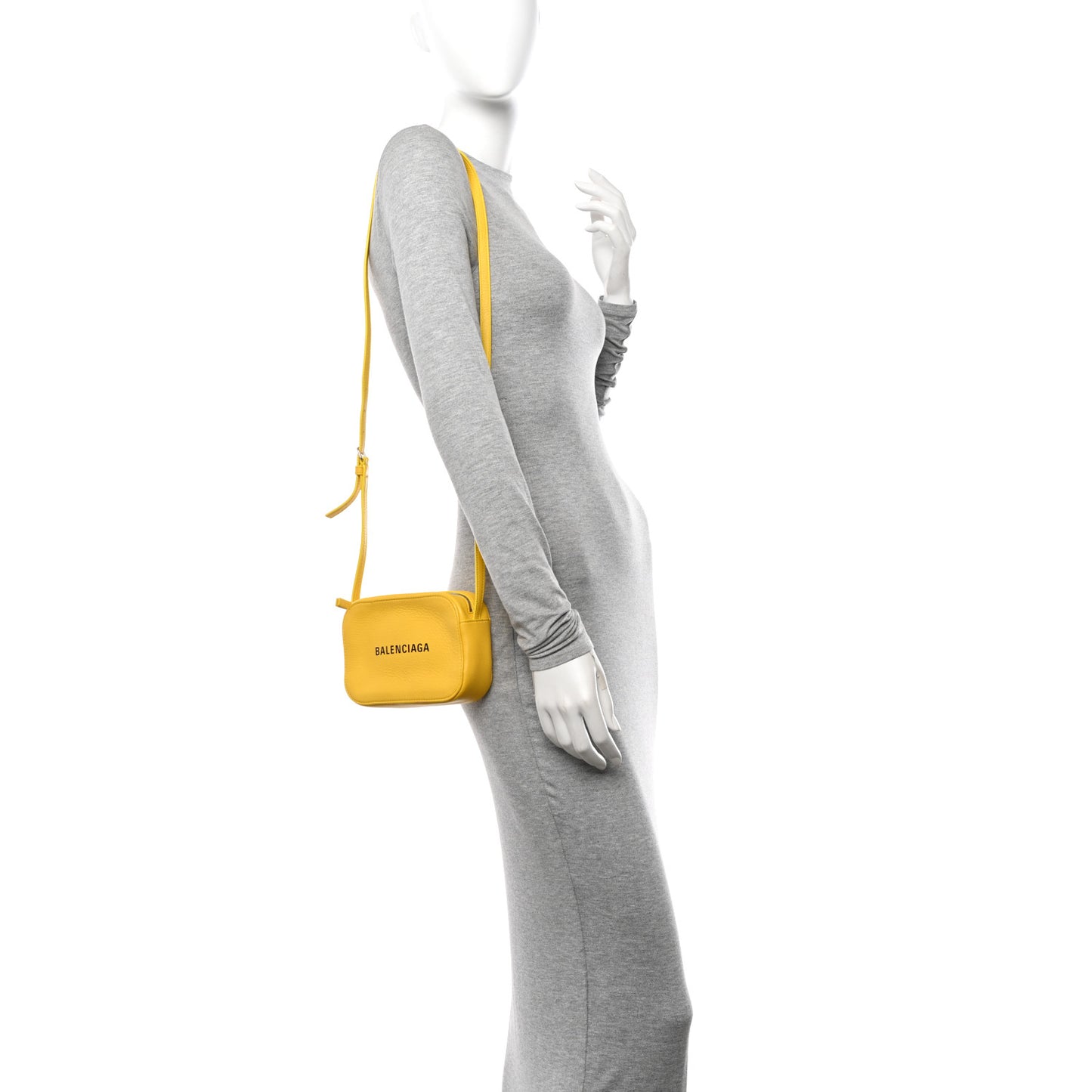 Smooth Calfskin Logo XS Everyday Camera Bag Jaune Soleil Black