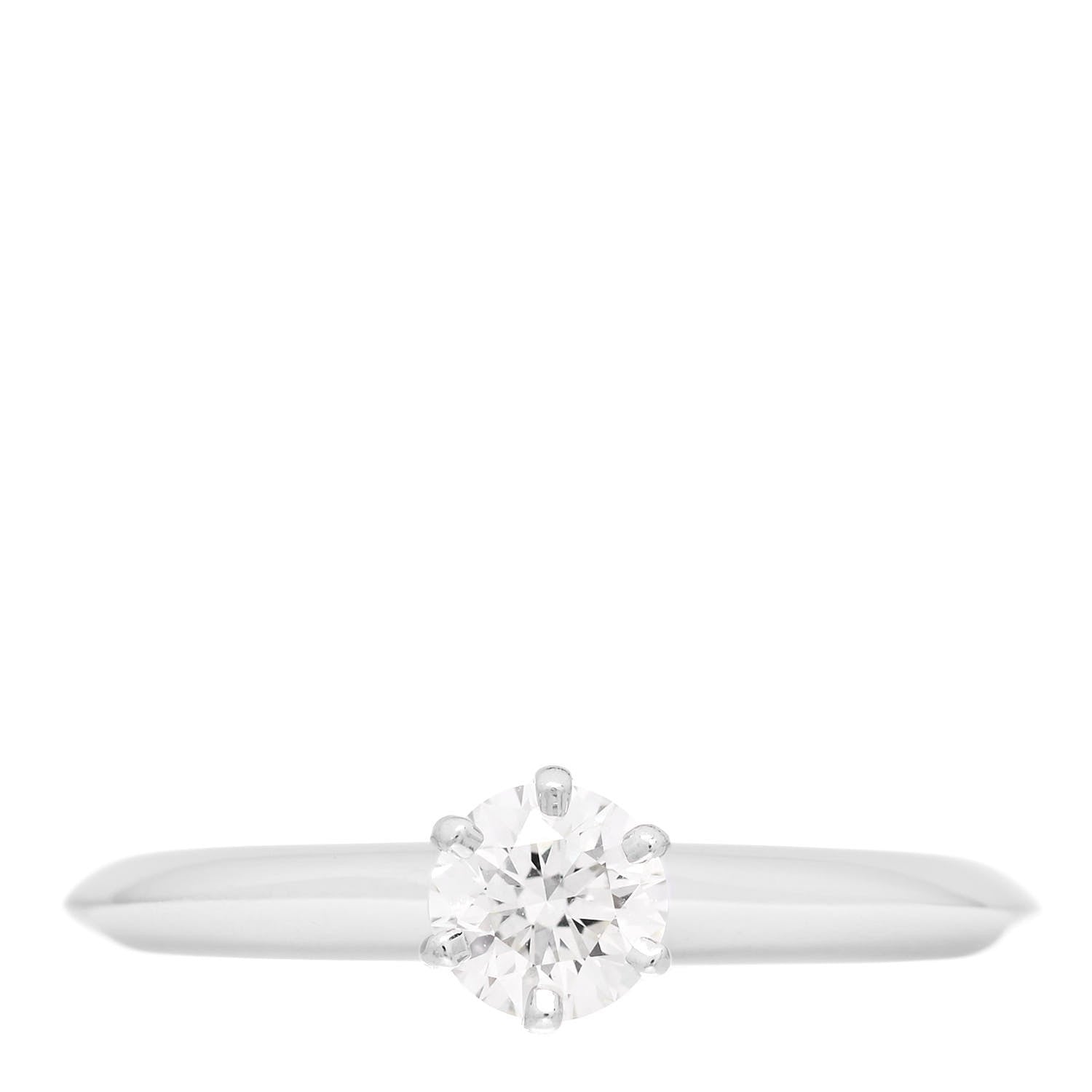 Tiffany Platinum Diamond .30ct Solitaire Engagement Ring 49 5 1 of 6