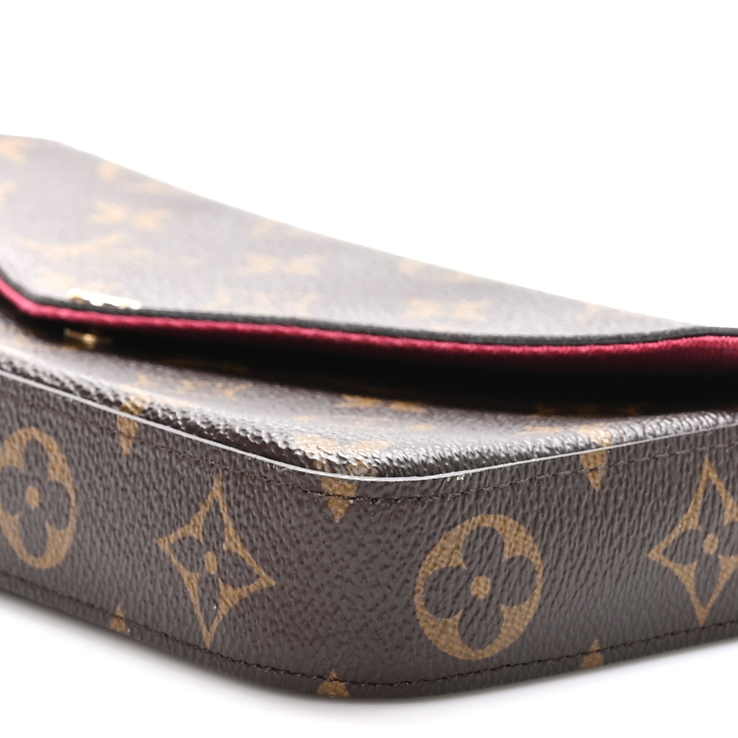 Monogram Pochette Felicie Chain Wallet Fuchsia