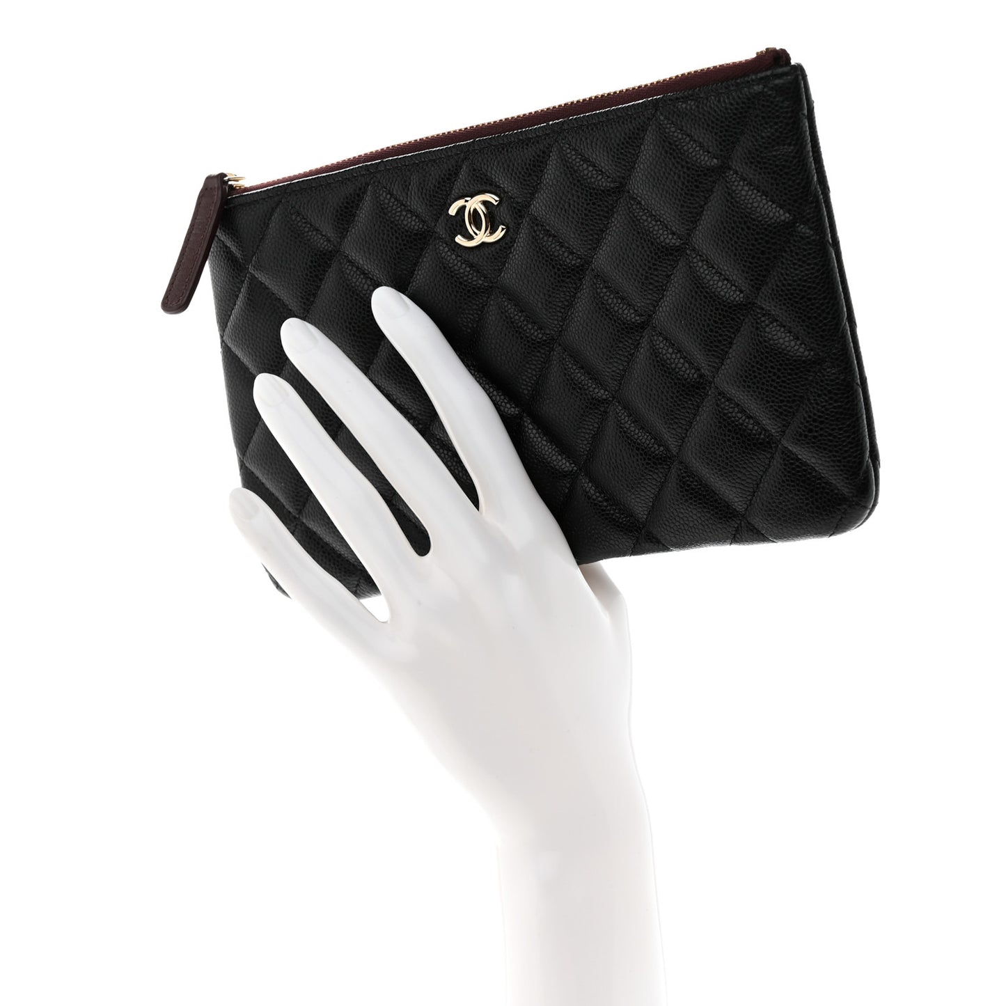 Caviar Quilted Cosmetic Case Black