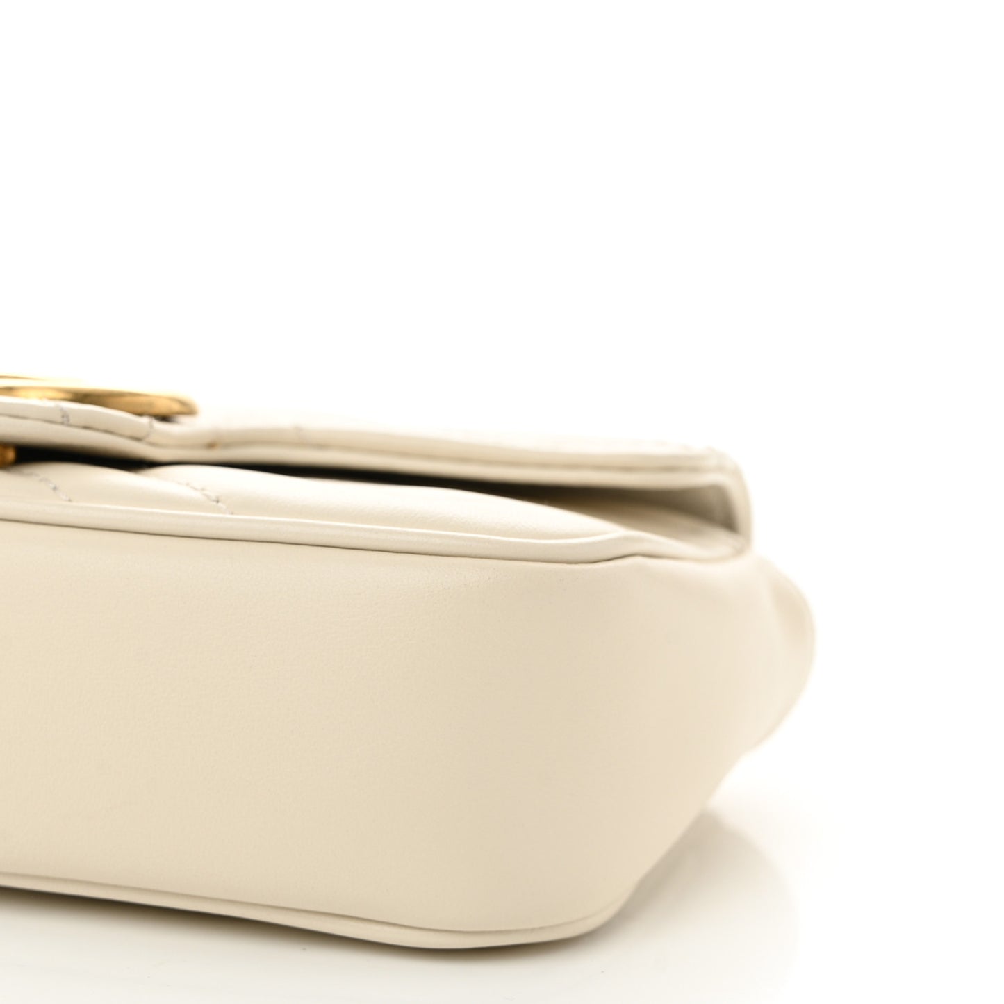 Calfskin Matelasse Super Mini GG Marmont Shoulder Bag White